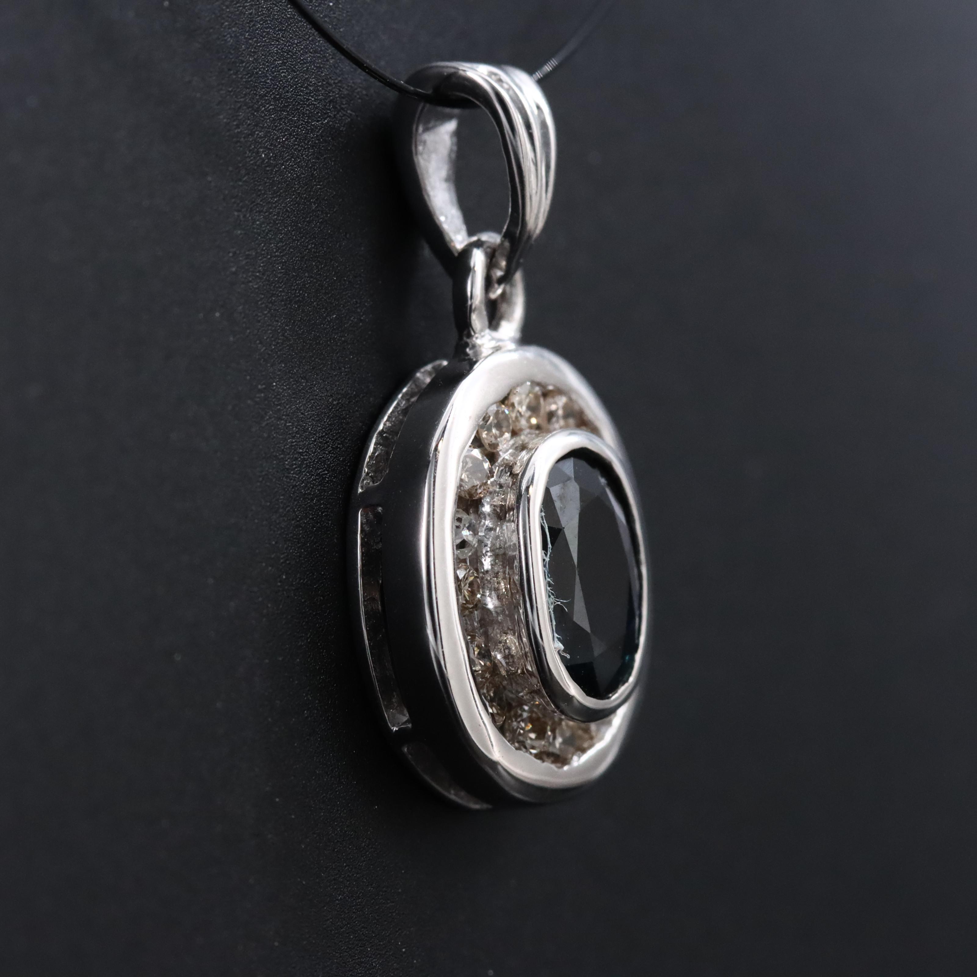 14K Sapphire and Diamond Pendant