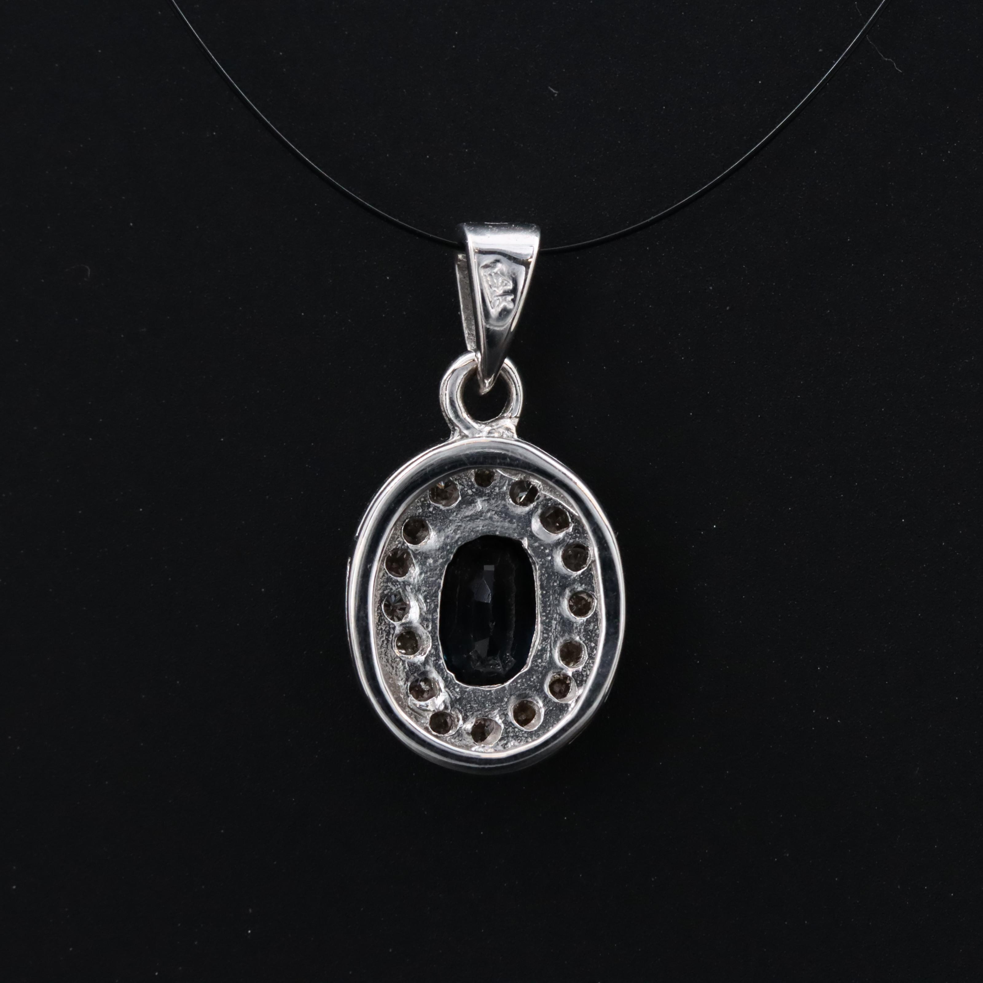 14K Sapphire and Diamond Pendant