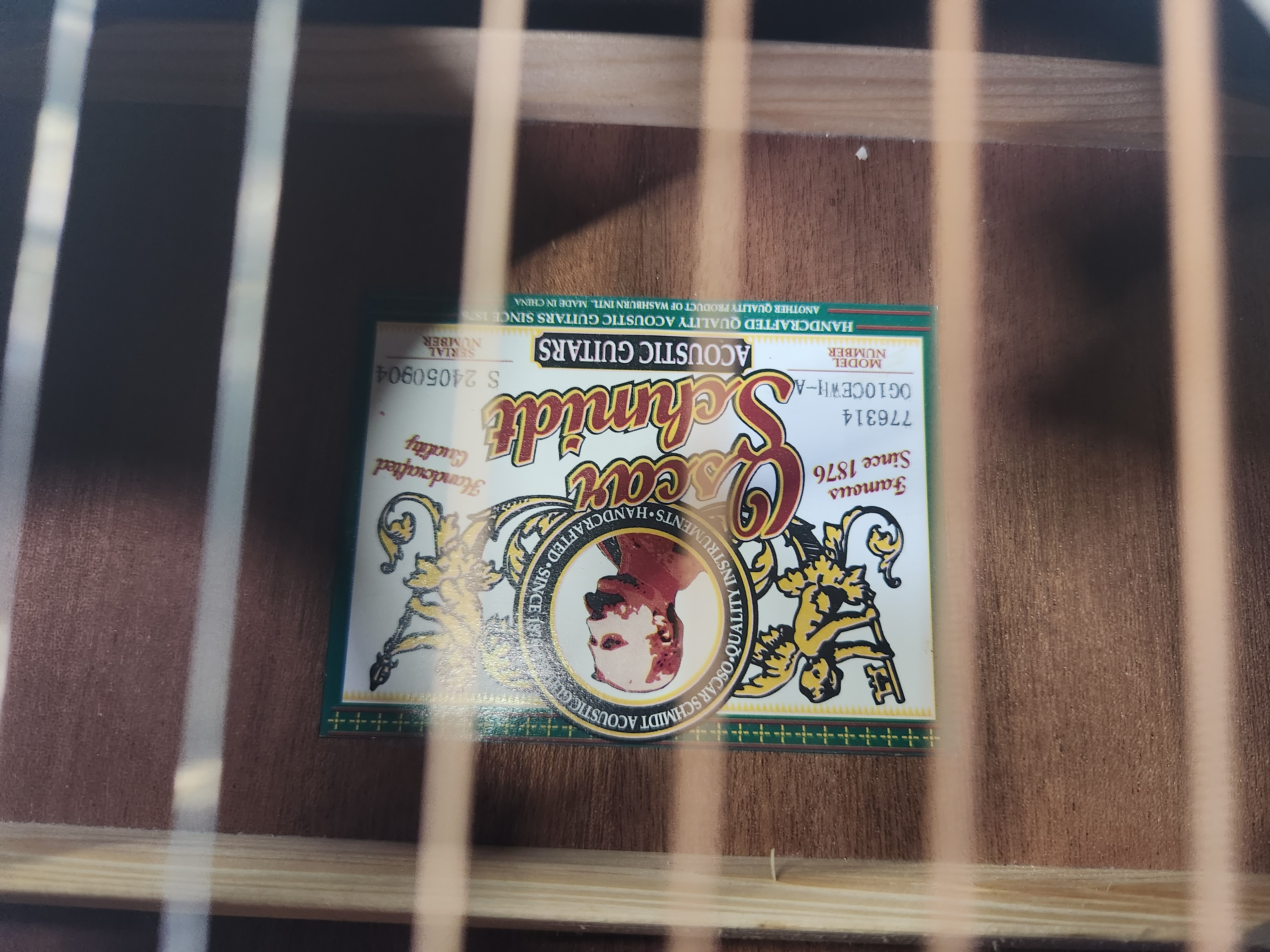 Oscar Schmidt by Washburn Gloss White Concert Cutaway Electric Acoustic Guitar