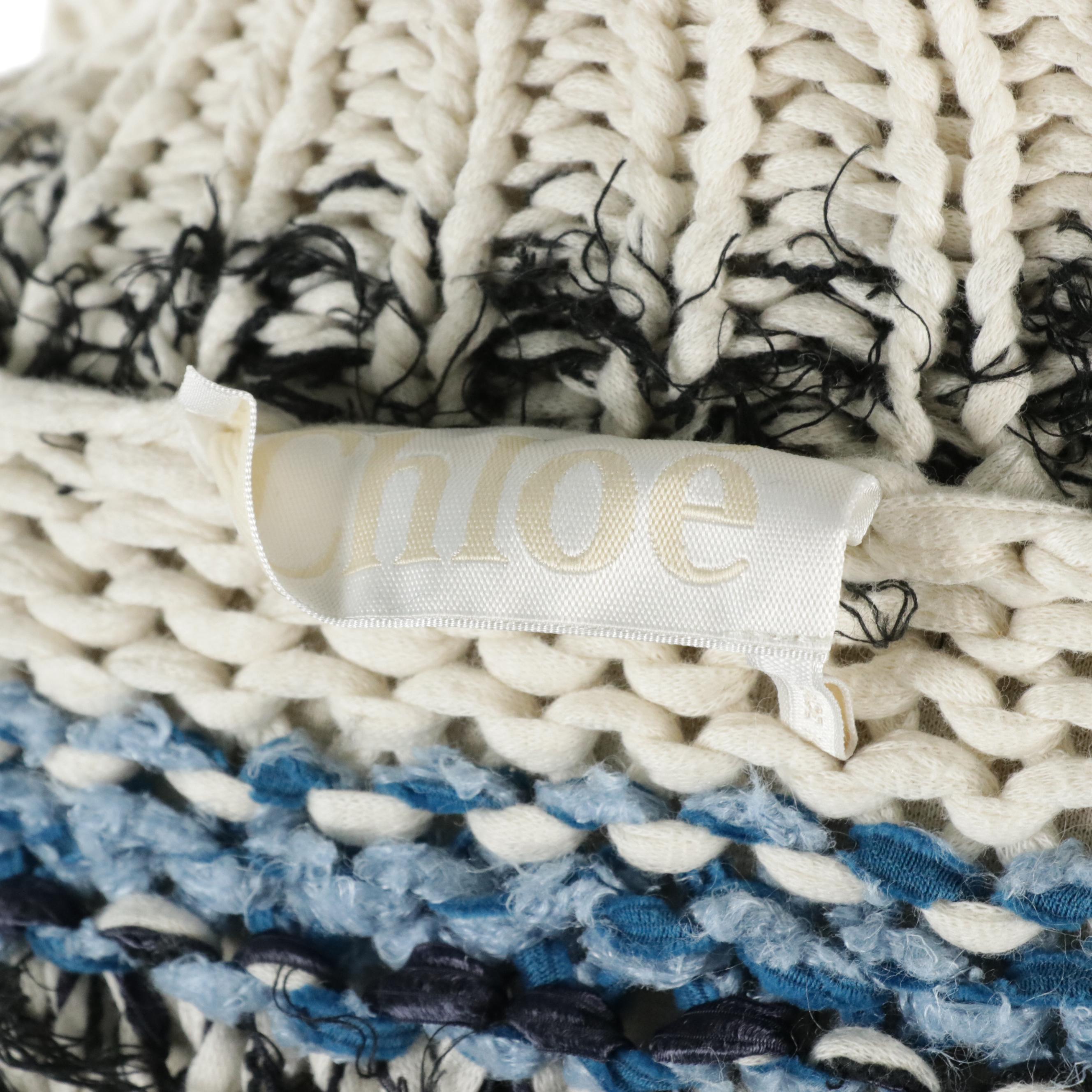 Chloé Shawl Collar Sweater in Chunky Knit Mixed Textiles