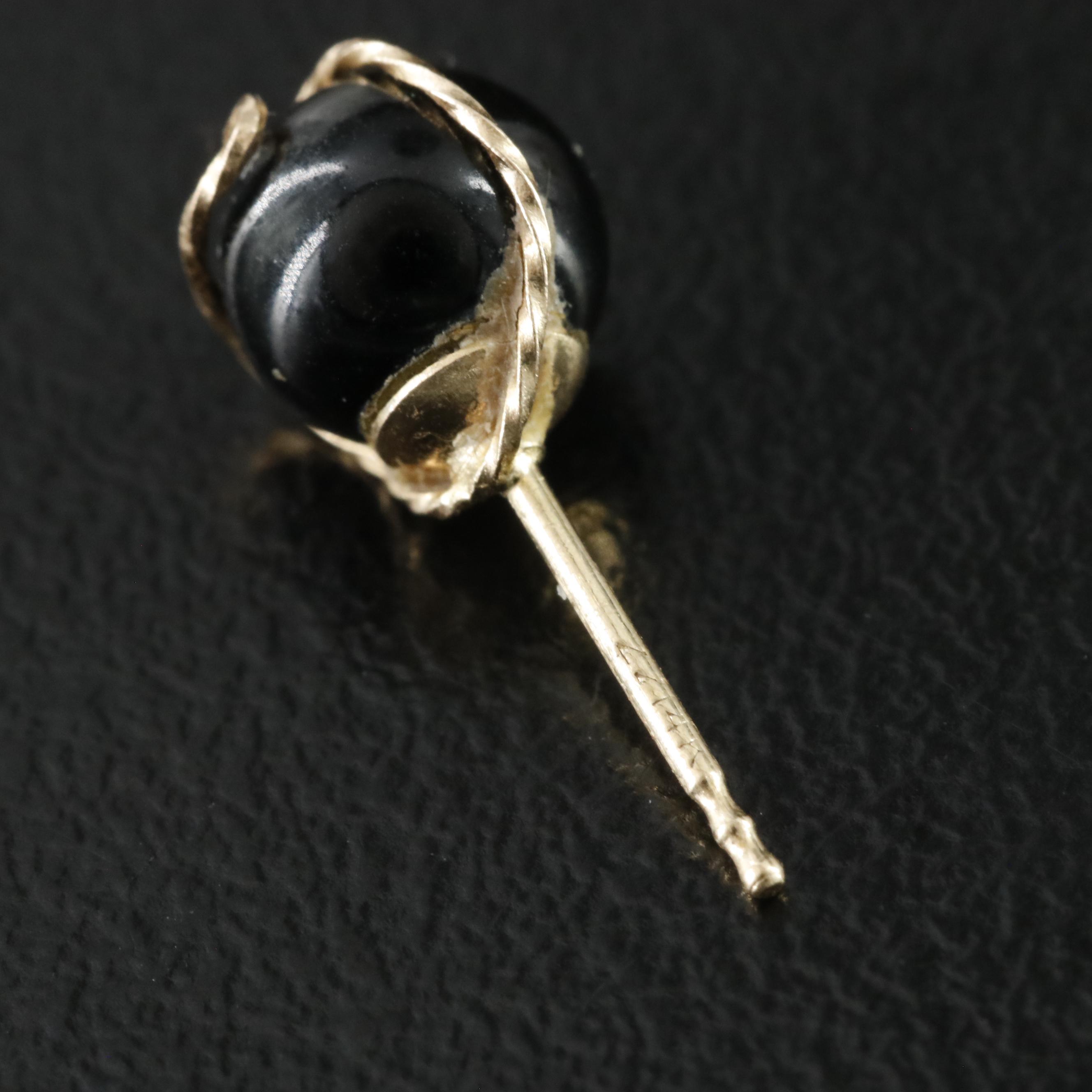 14K Black Onyx Earrings