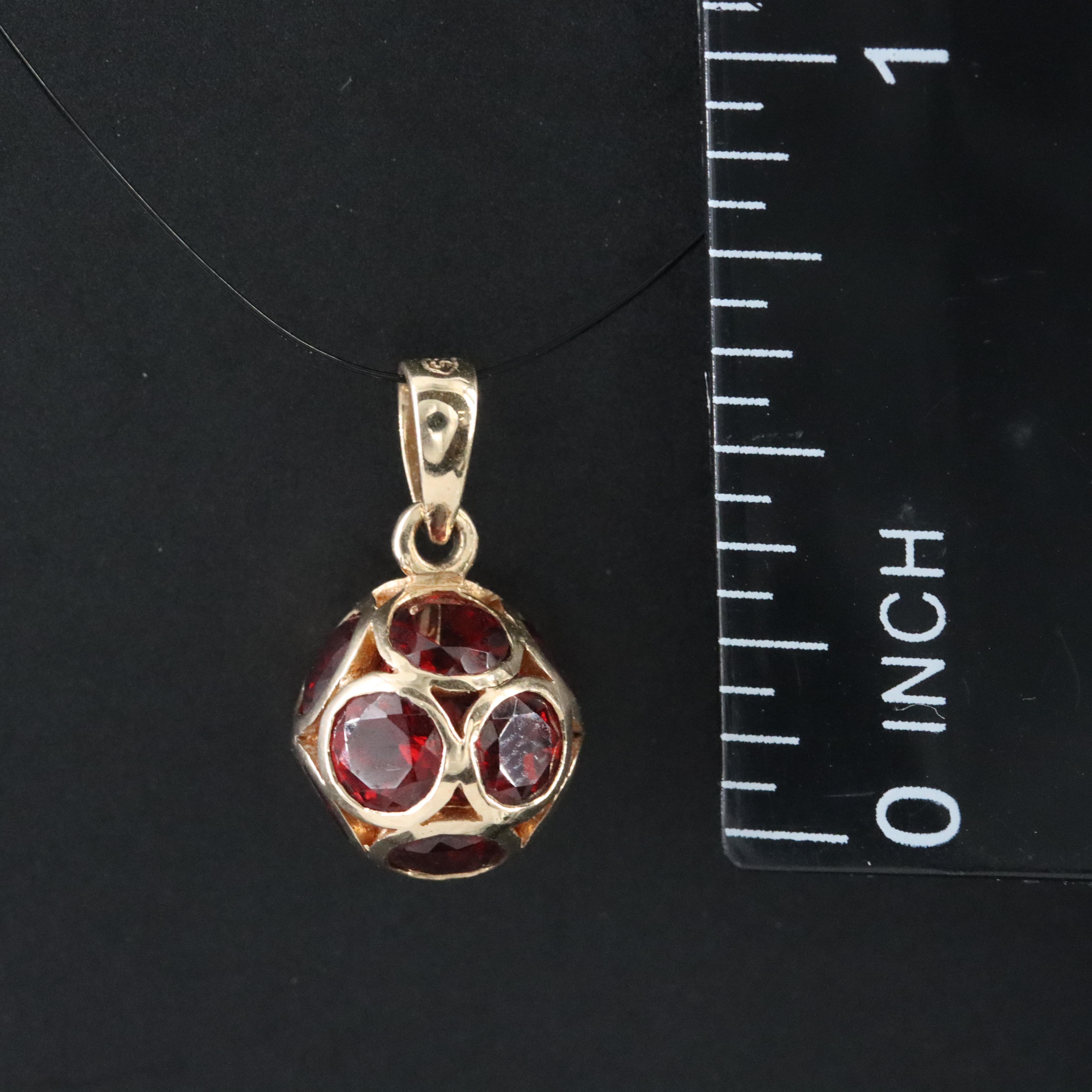 14K Garnet Pendant