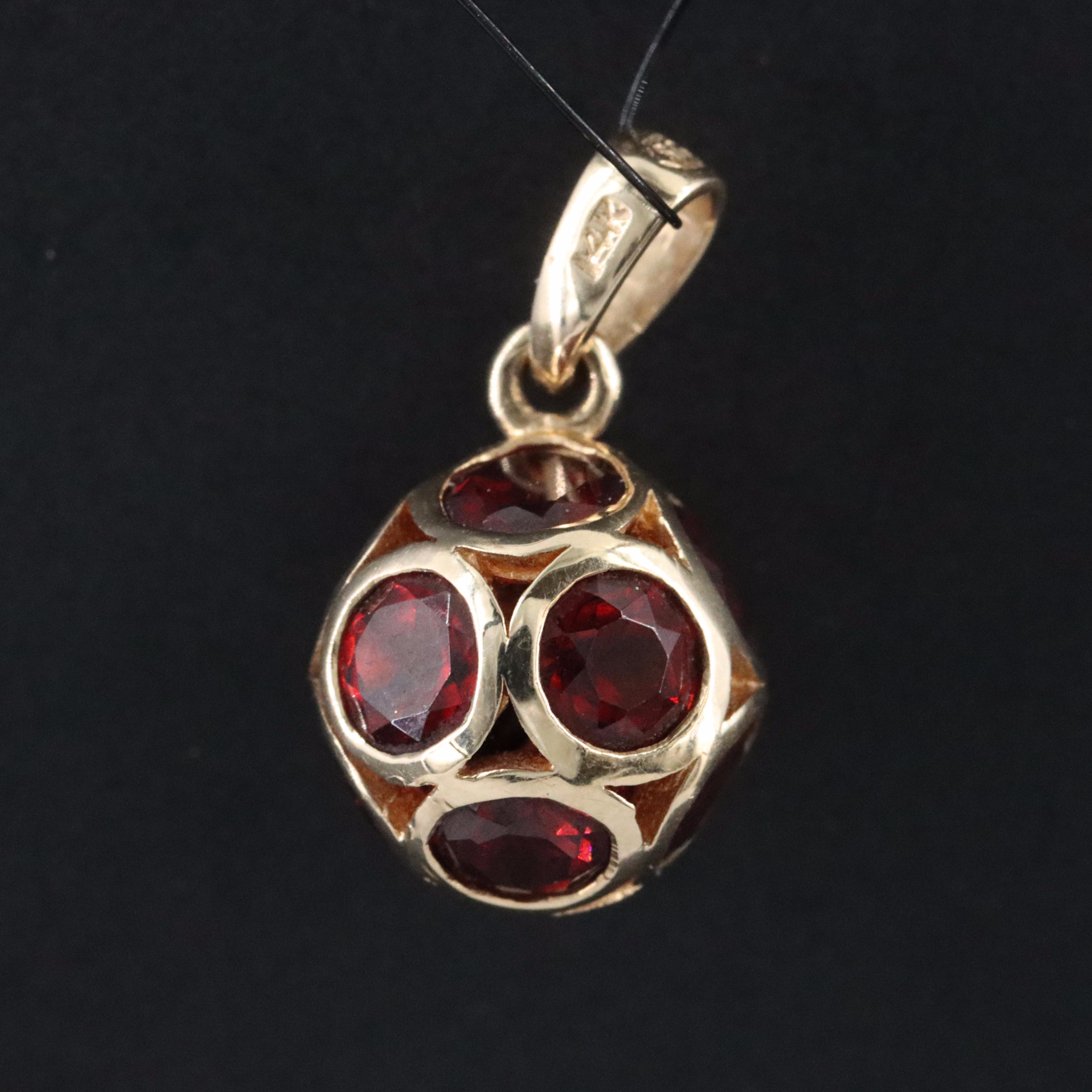 14K Garnet Pendant