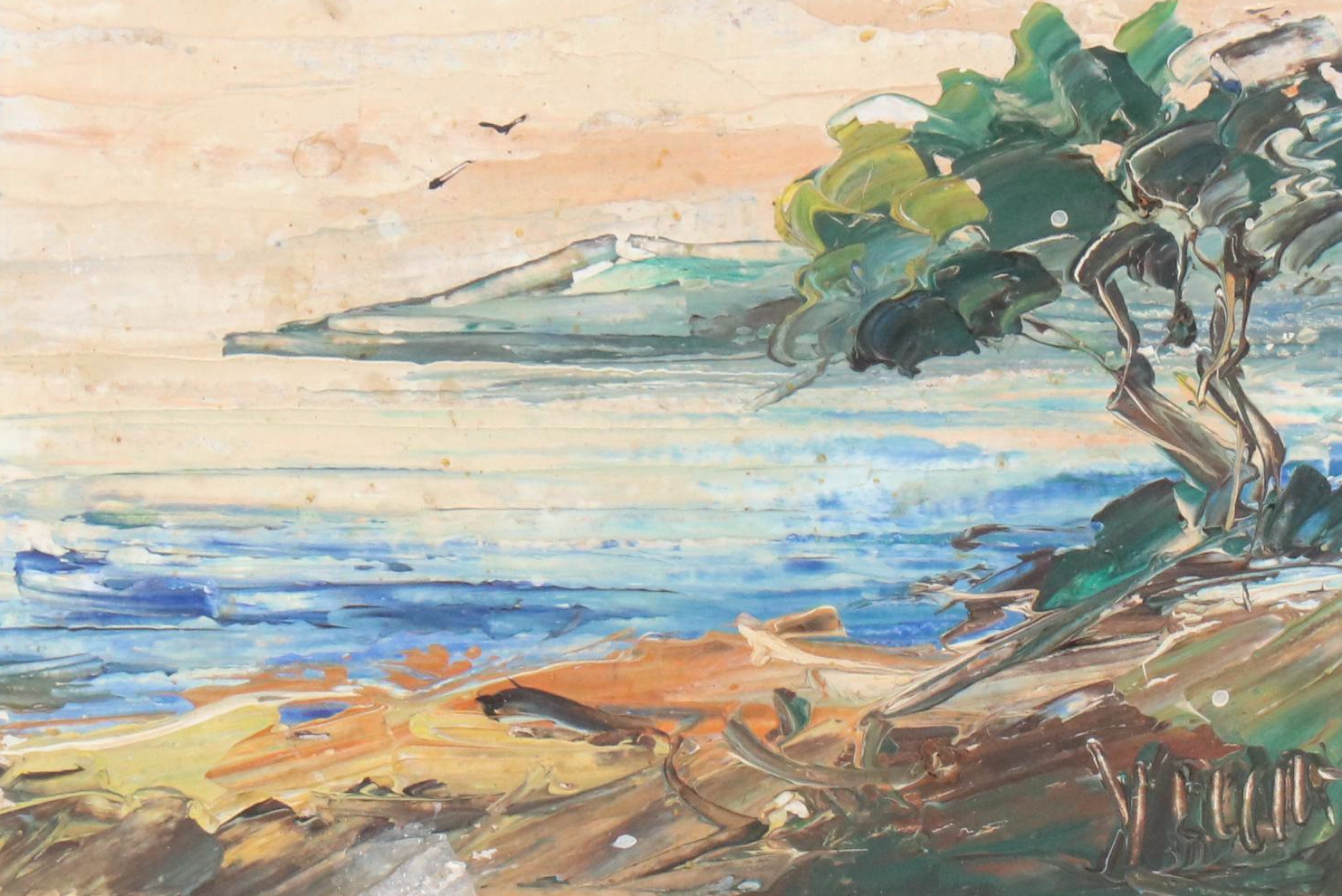 Coastal Landscape Oil Paintings, Mid-20th Century