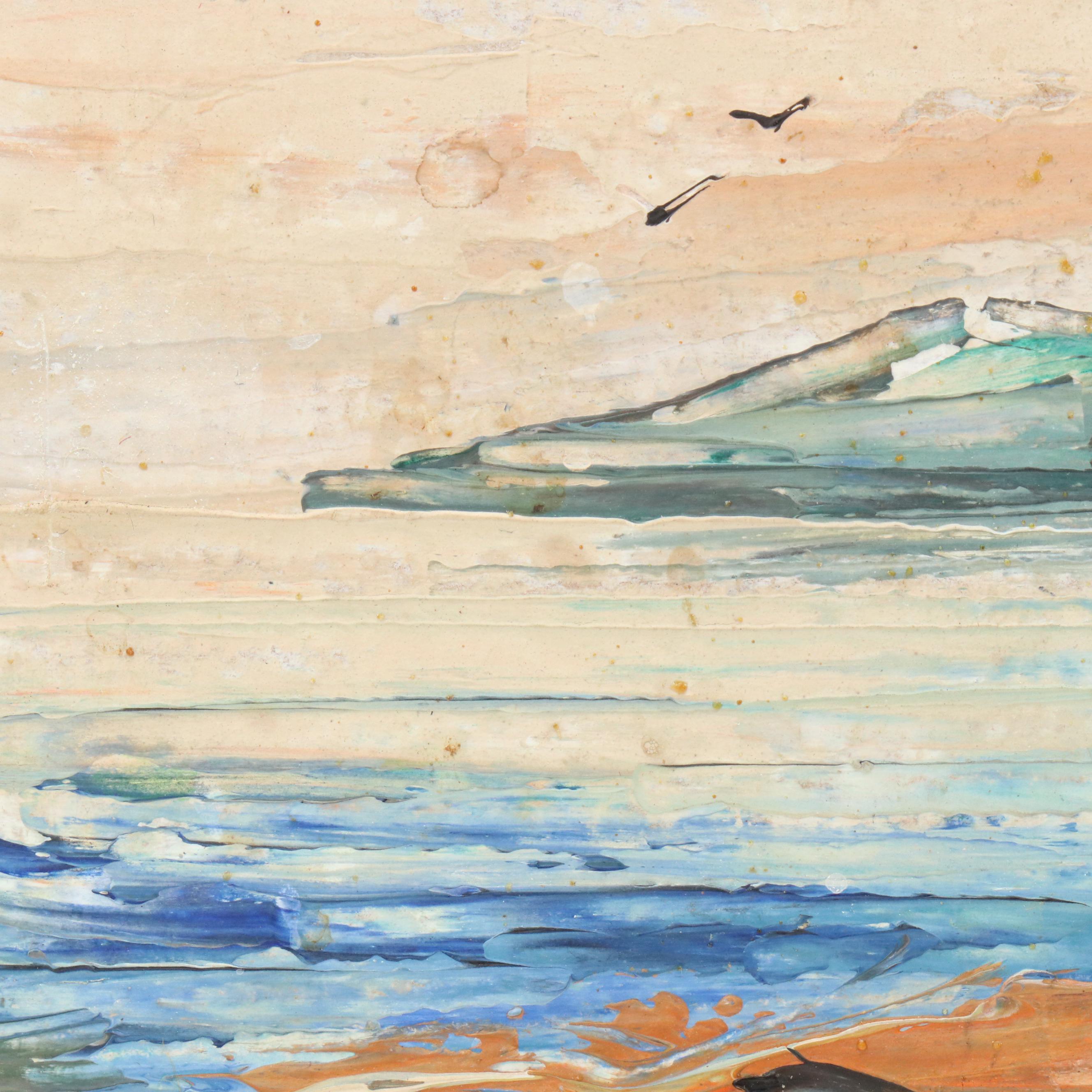 Coastal Landscape Oil Paintings, Mid-20th Century