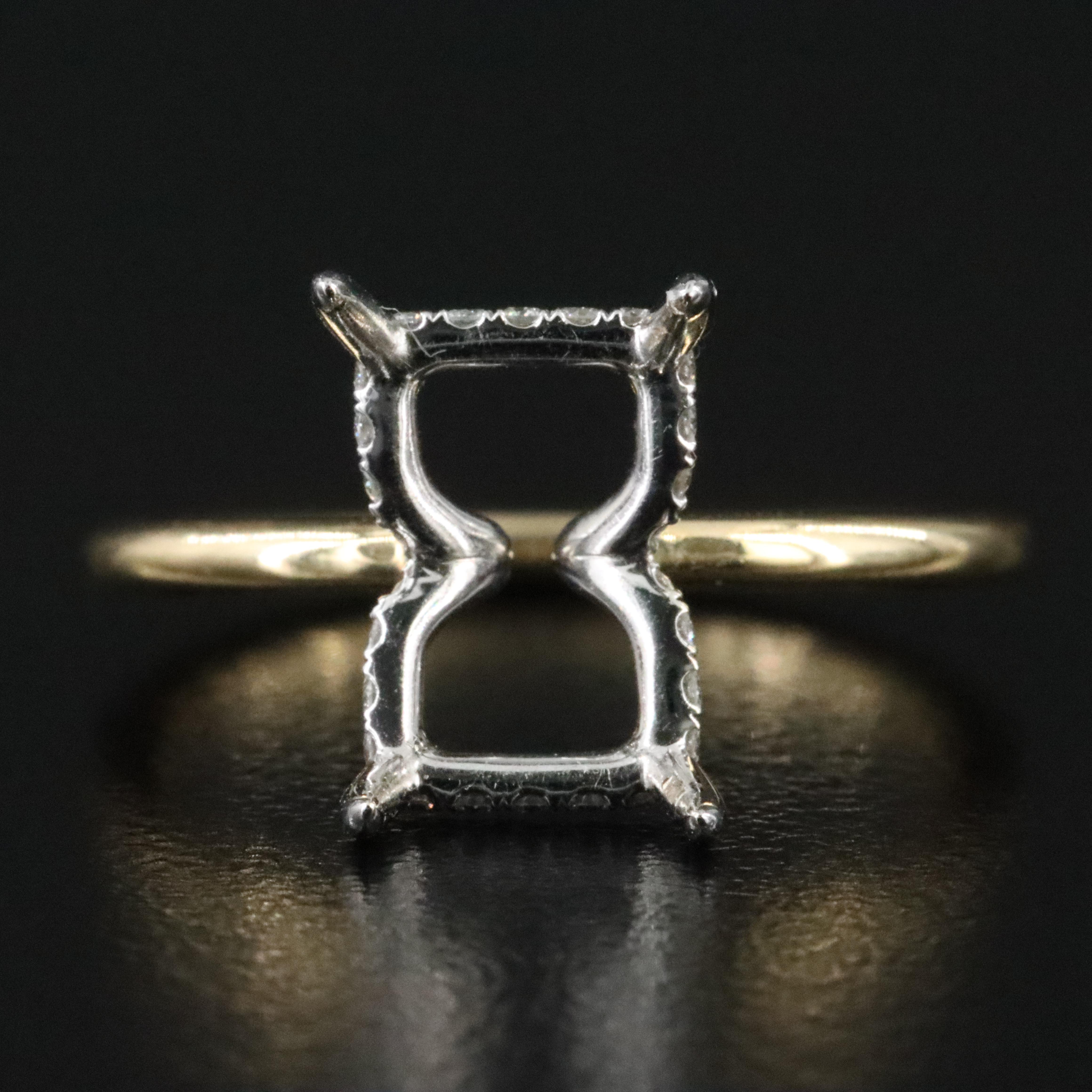 18K Two-Tone 0.13 CTW Diamond Semi-Mount Ring