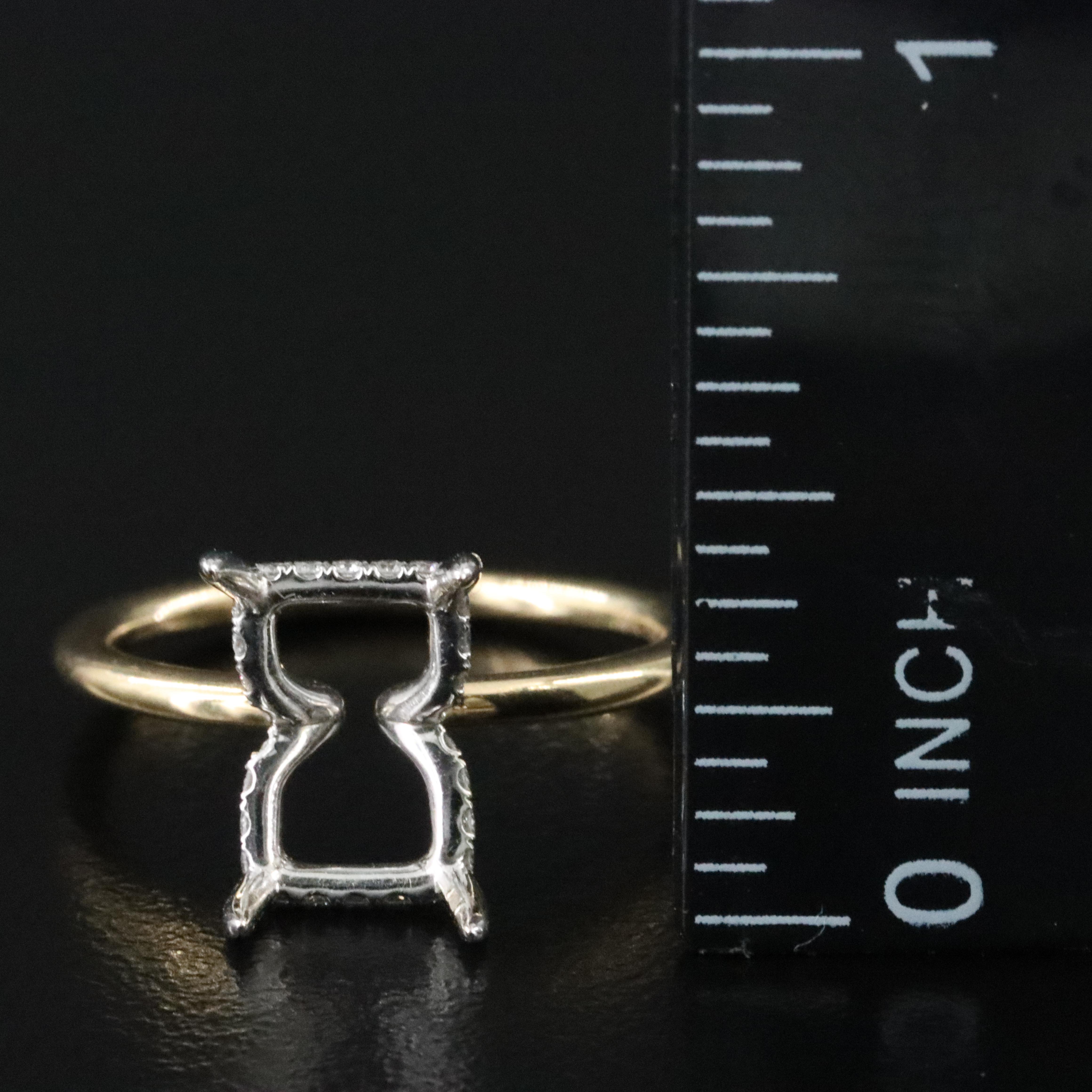 18K Two-Tone 0.13 CTW Diamond Semi-Mount Ring