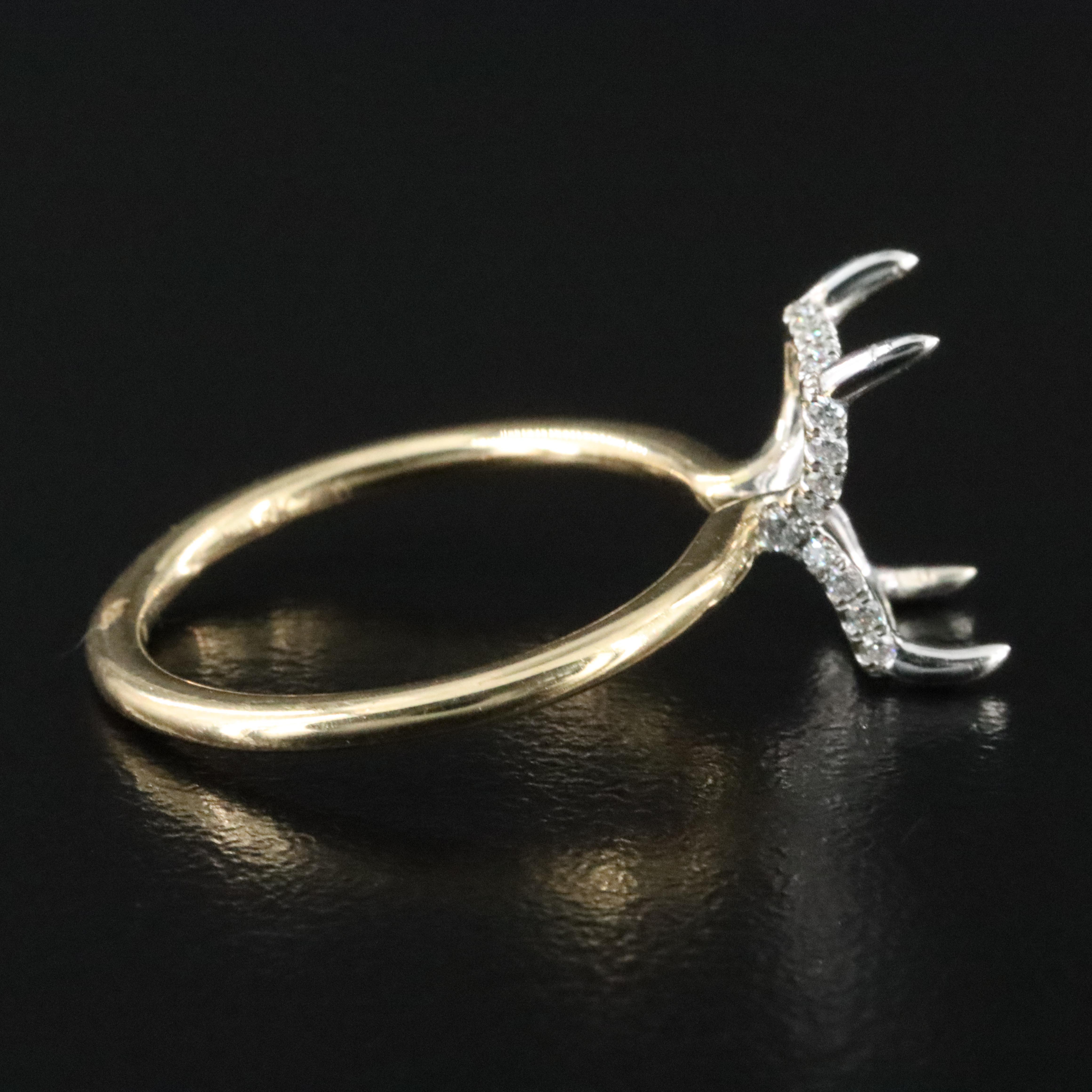 18K Two-Tone 0.13 CTW Diamond Semi-Mount Ring