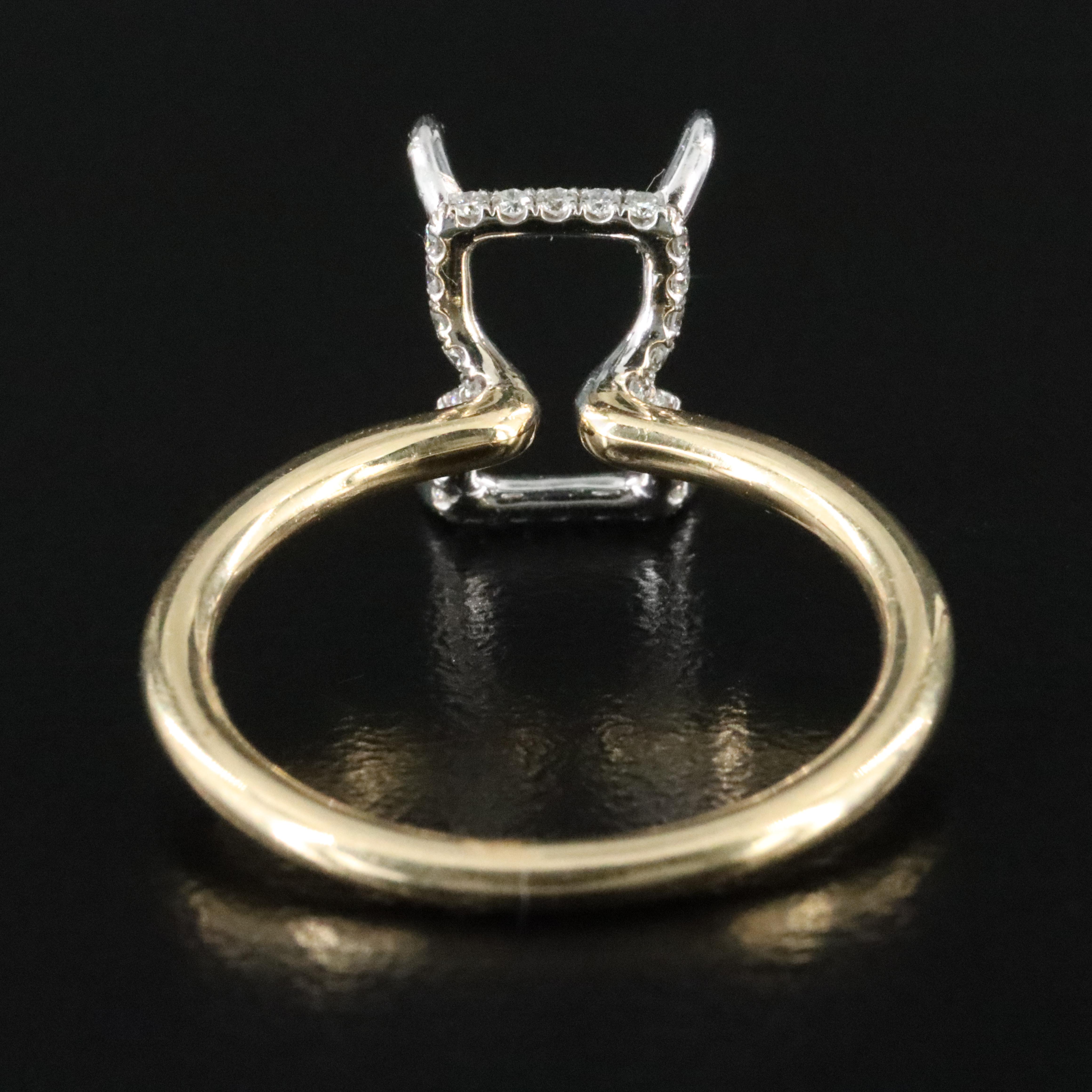 18K Two-Tone 0.13 CTW Diamond Semi-Mount Ring