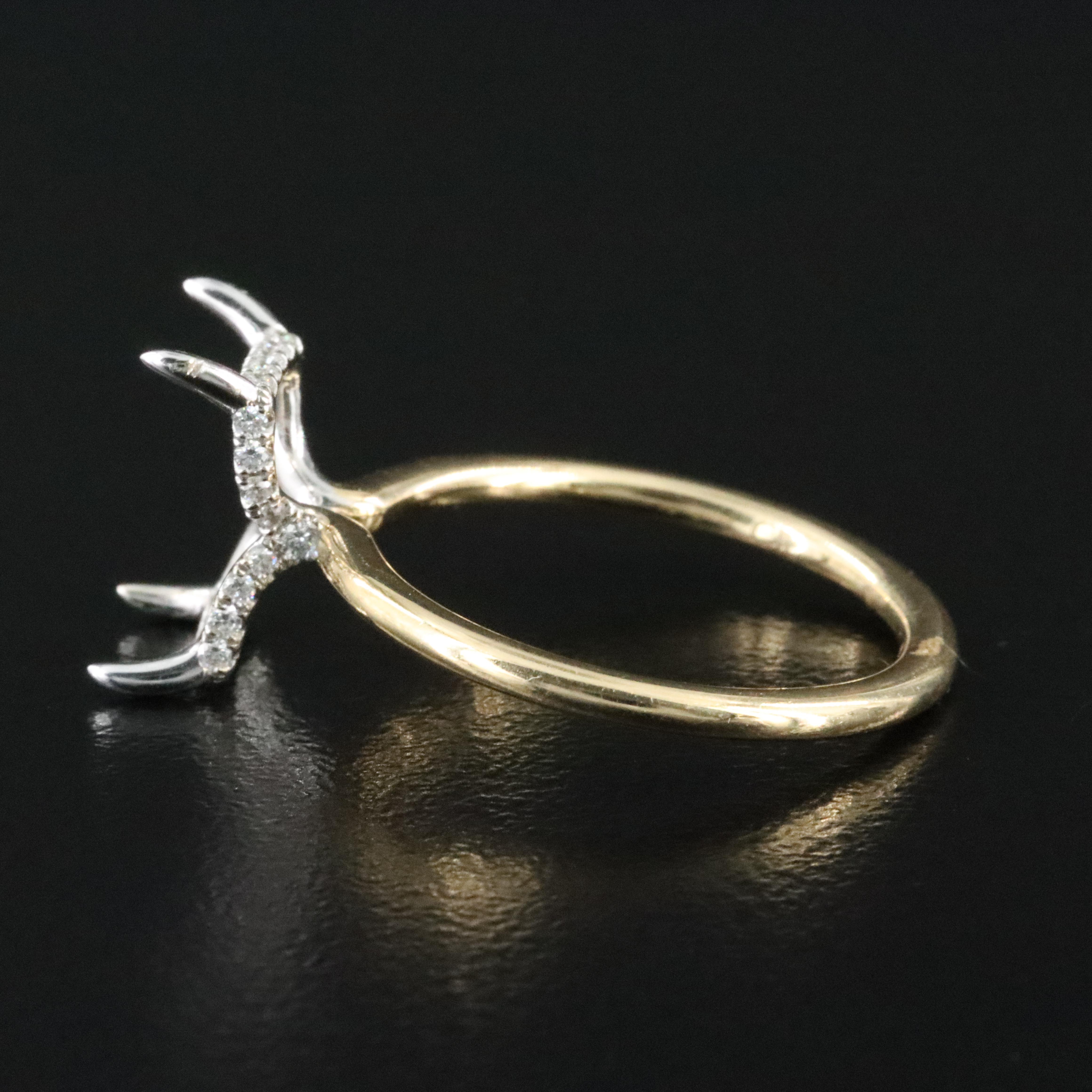 18K Two-Tone 0.13 CTW Diamond Semi-Mount Ring