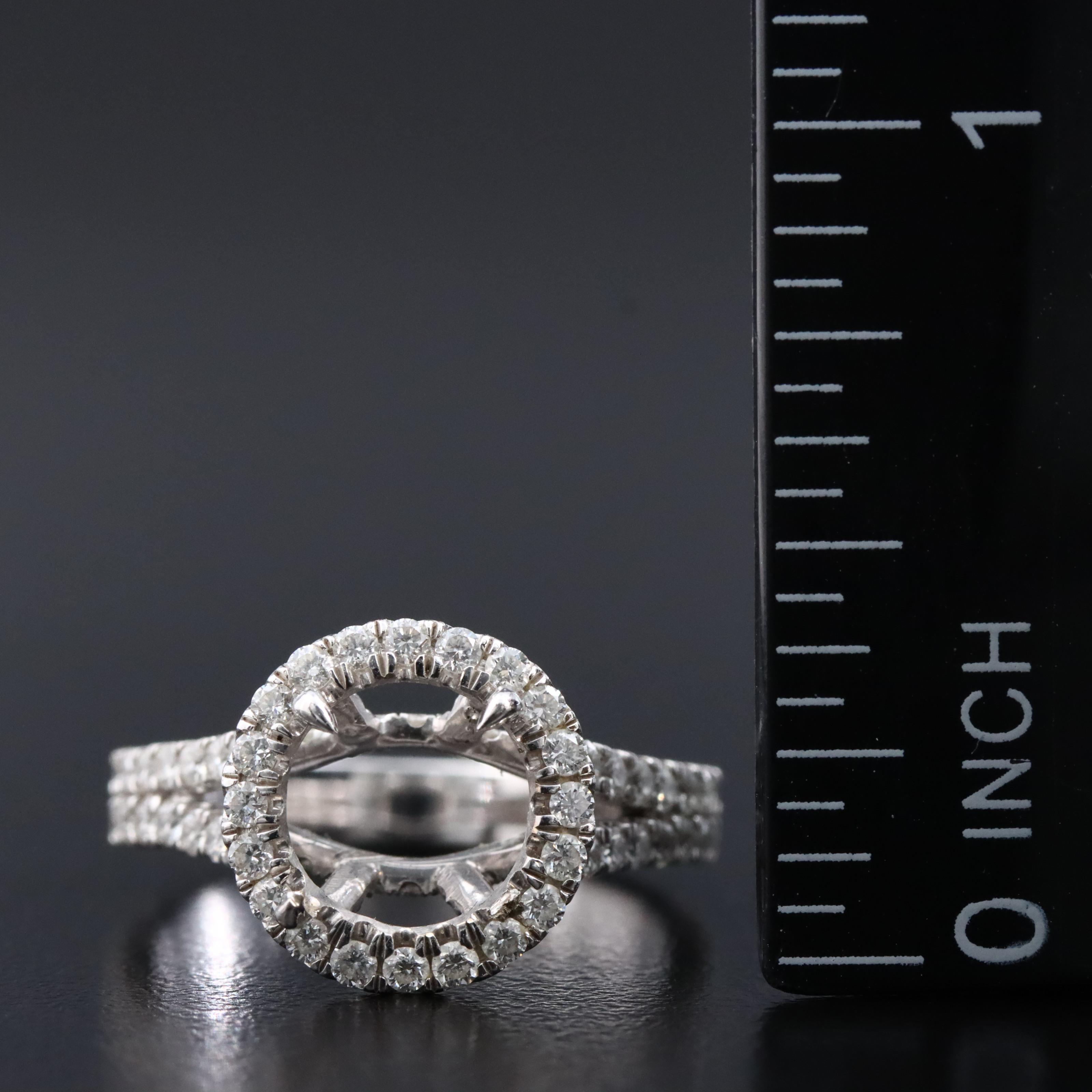 14K 0.95 CTW Diamond Semi-Mount Ring
