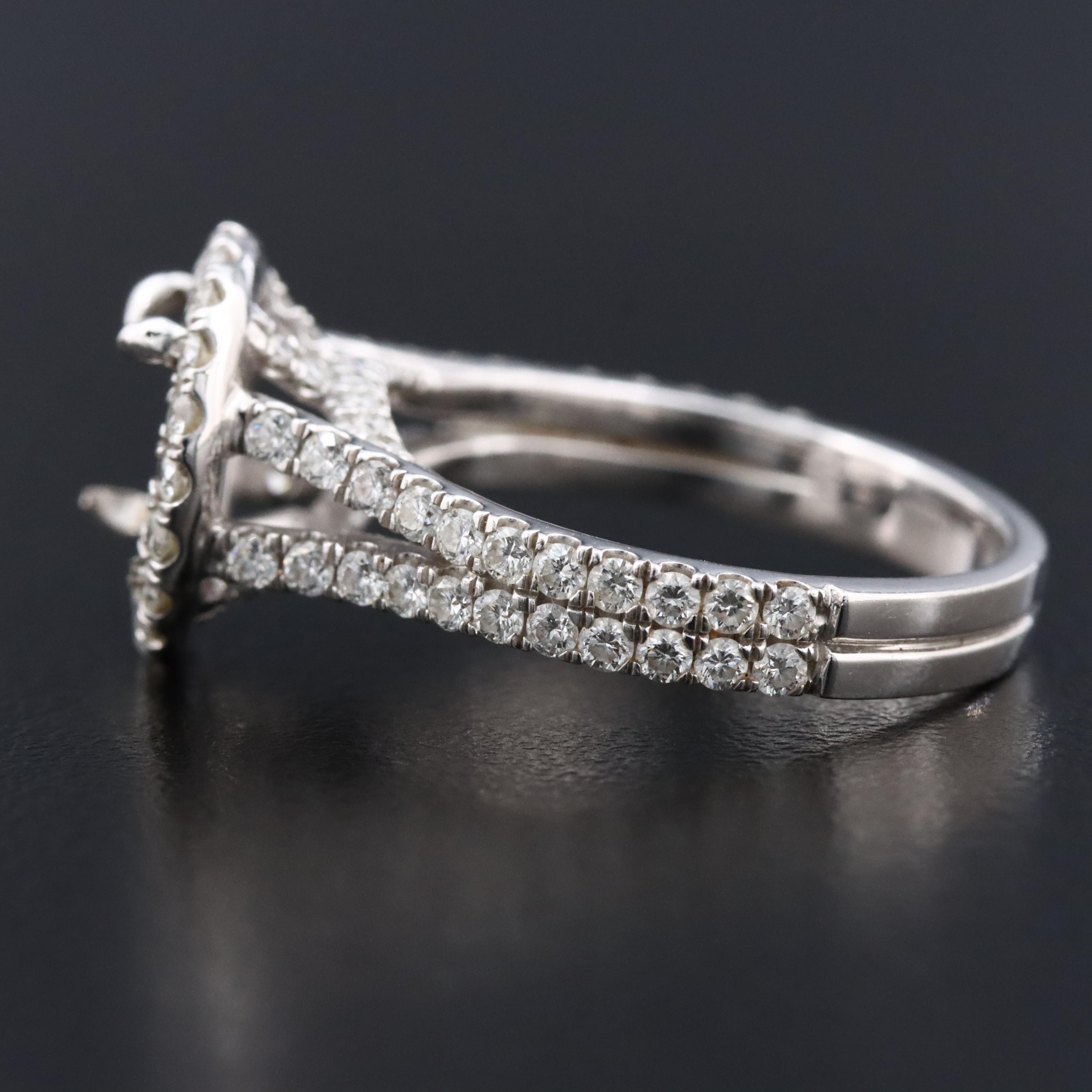 14K 0.95 CTW Diamond Semi-Mount Ring