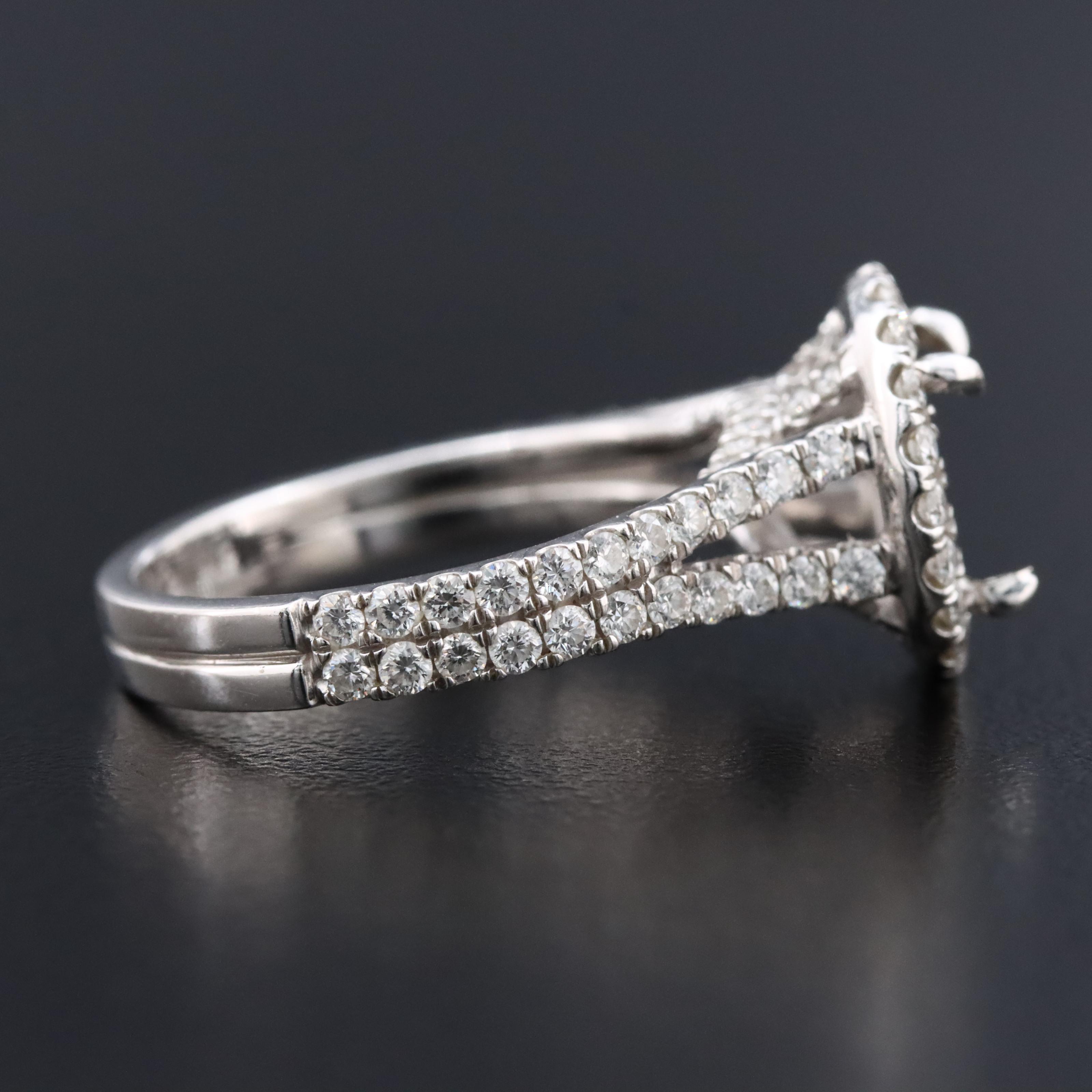 14K 0.95 CTW Diamond Semi-Mount Ring