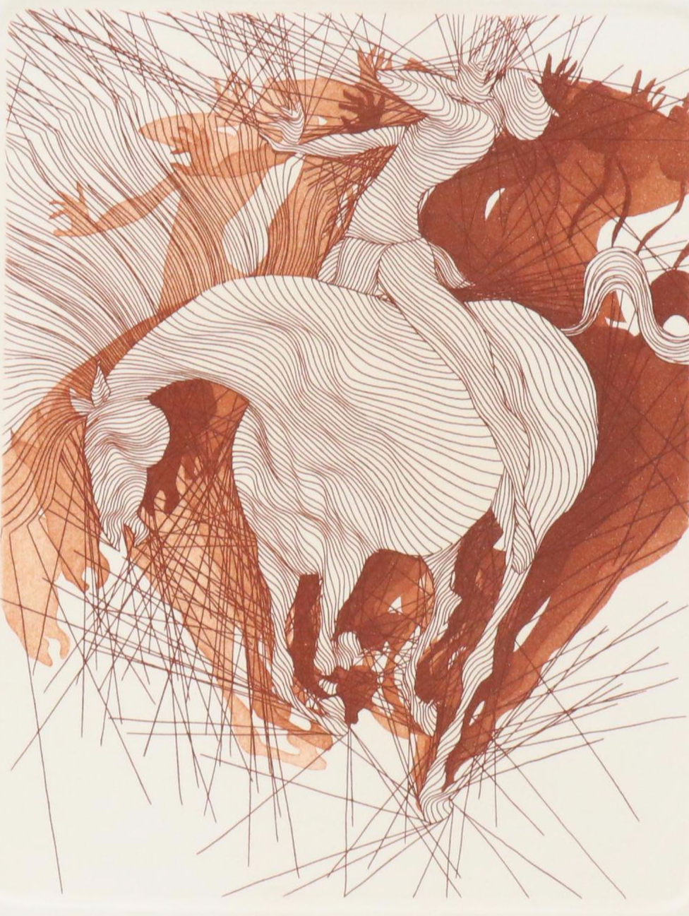 Guillaume Azoulay Etching "Taurus Sépia," 2006