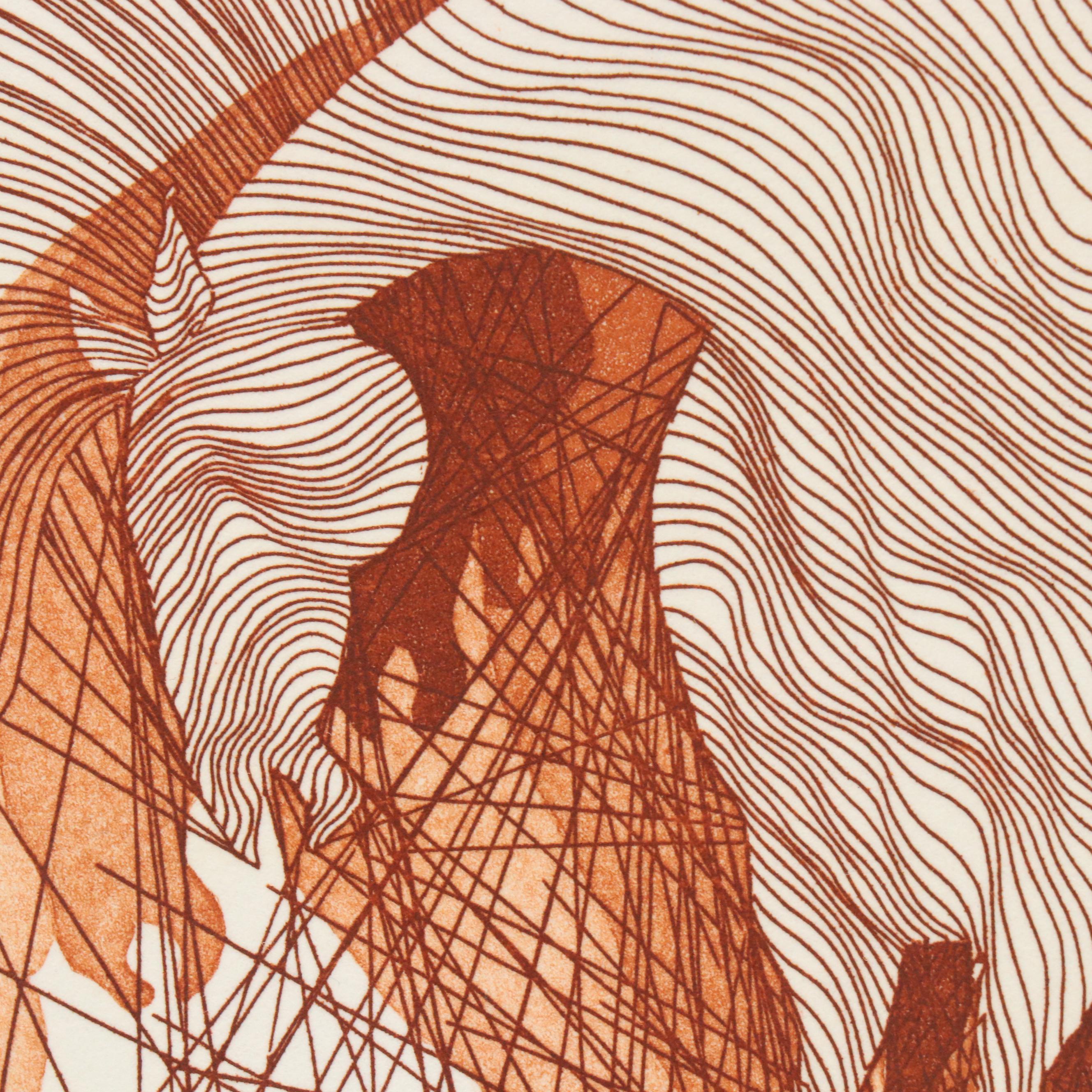 Guillaume Azoulay Etching "Taurus Sépia," 2006