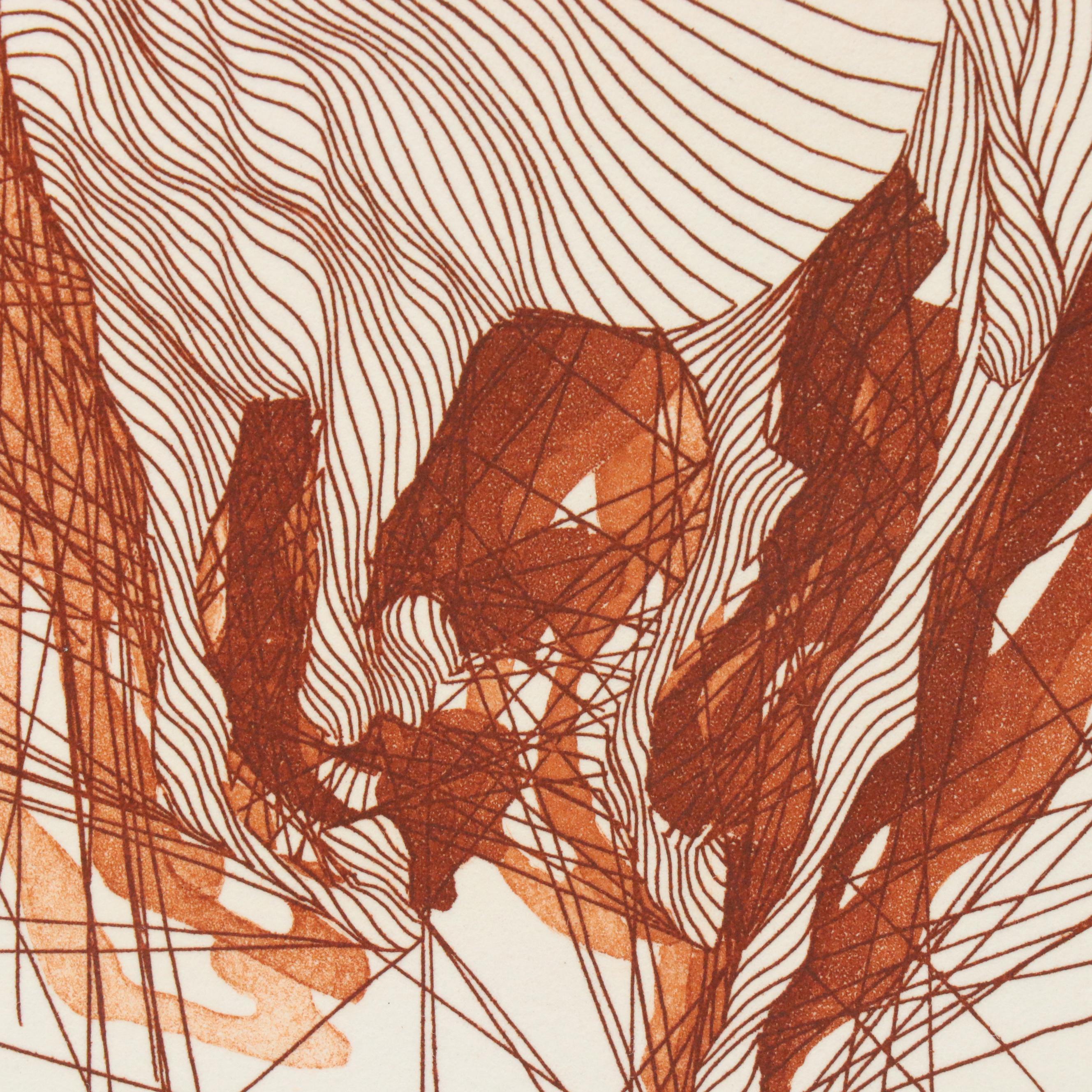 Guillaume Azoulay Etching "Taurus Sépia," 2006