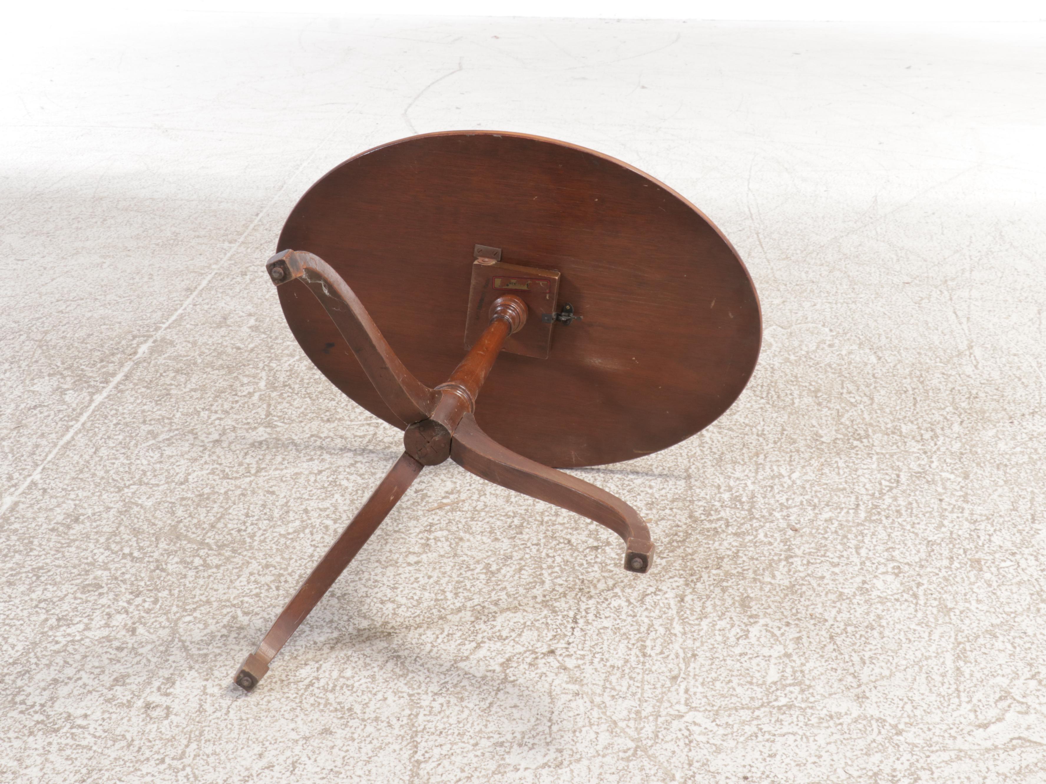 Federal Style Mahogany Tilt-Top Table with American Eagle and String Inlay