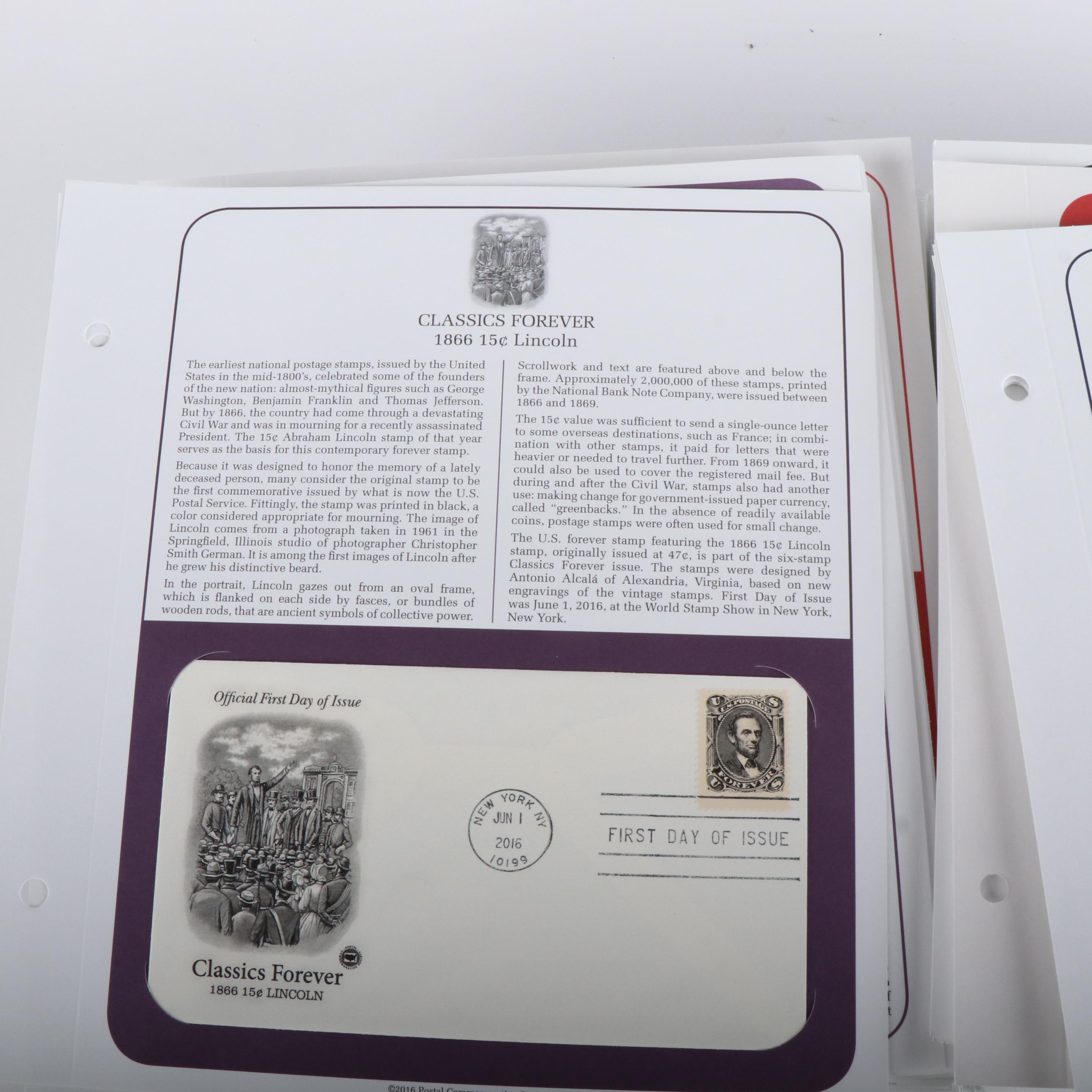 Approximately 600 U.S. First Day Covers Mounted in Panels, 2000s