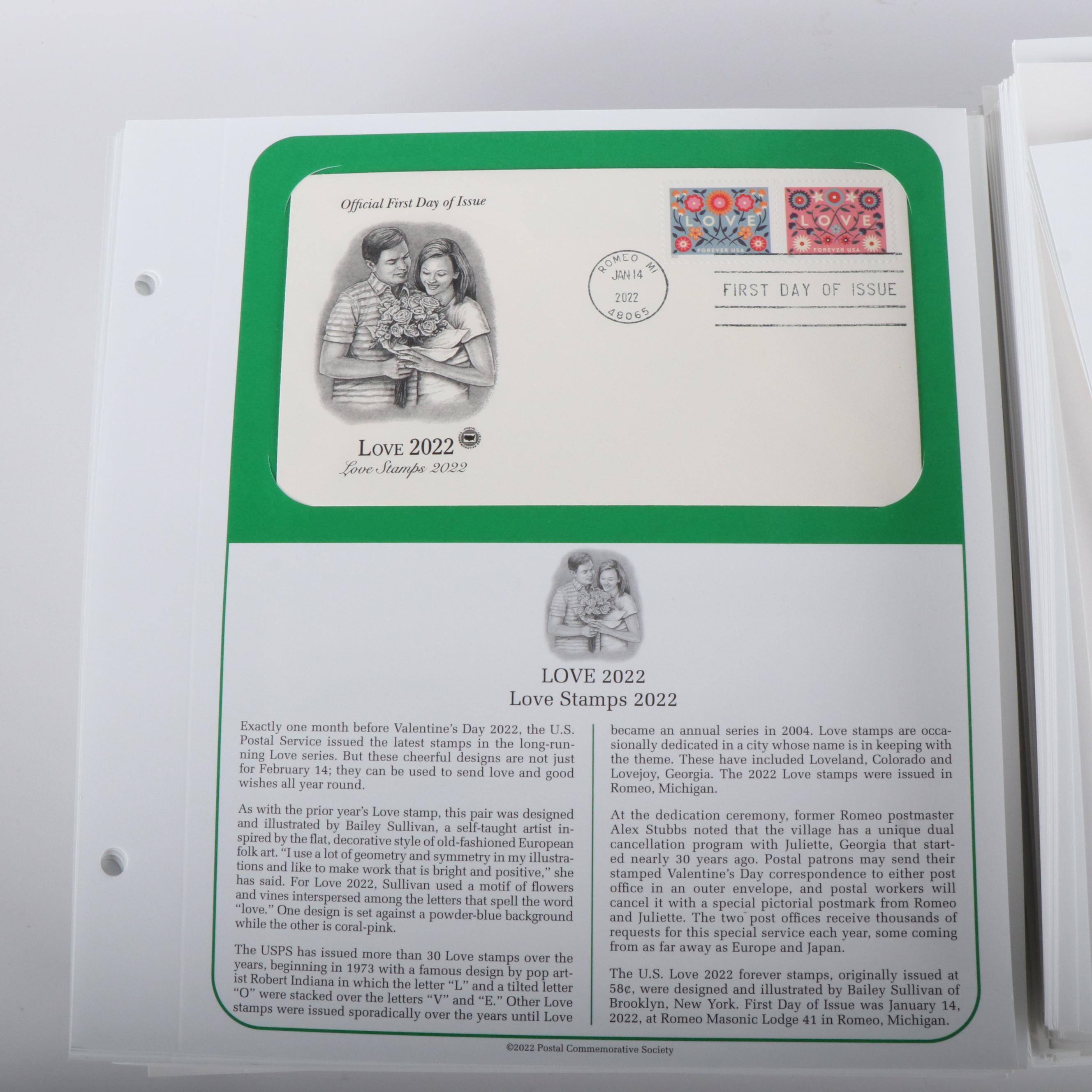 Approximately 600 U.S. First Day Covers Mounted in Panels, 2000s