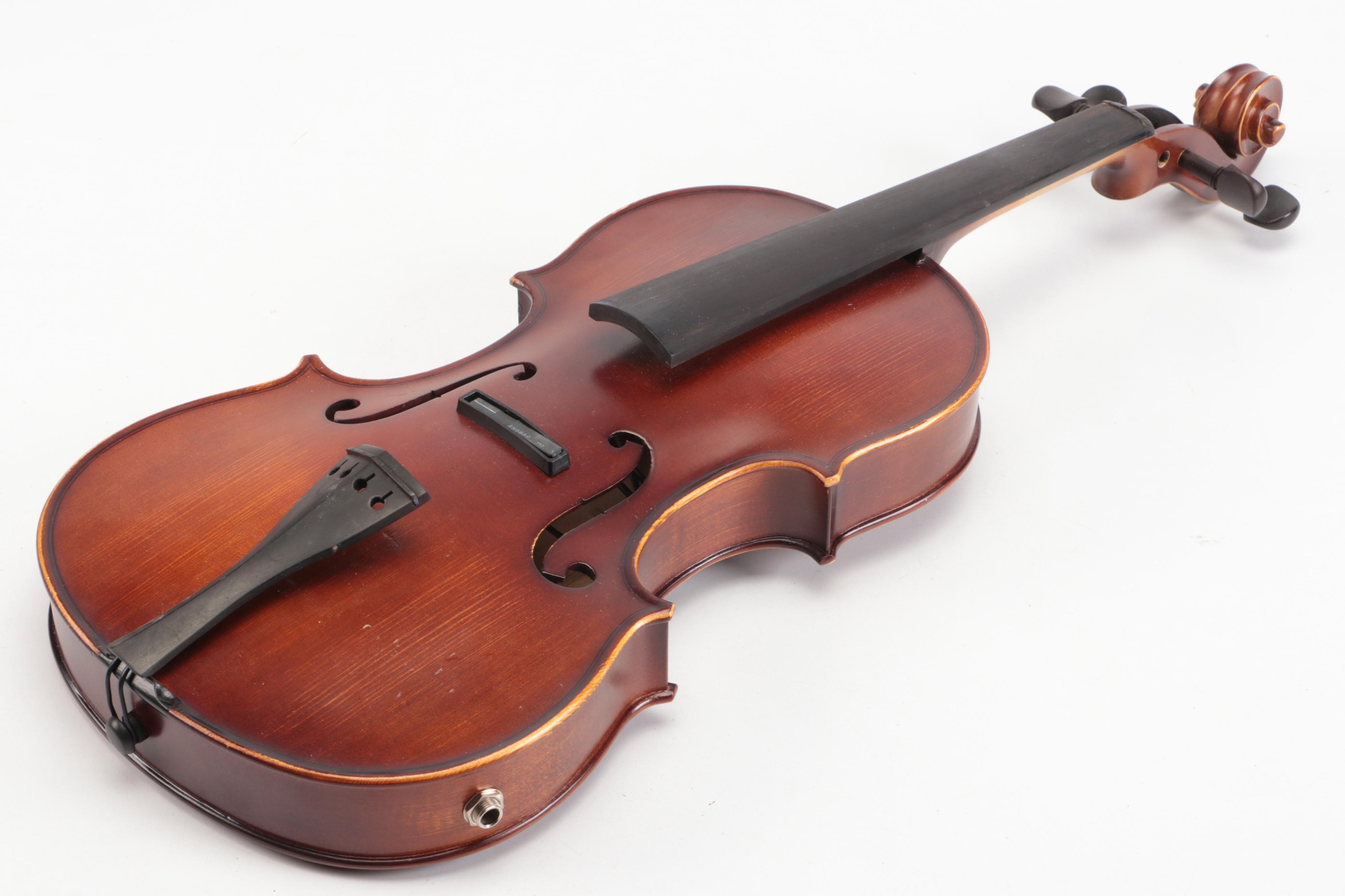 Rossetti Acoustic Electric Violin with Canvas and Velour Coffin Case