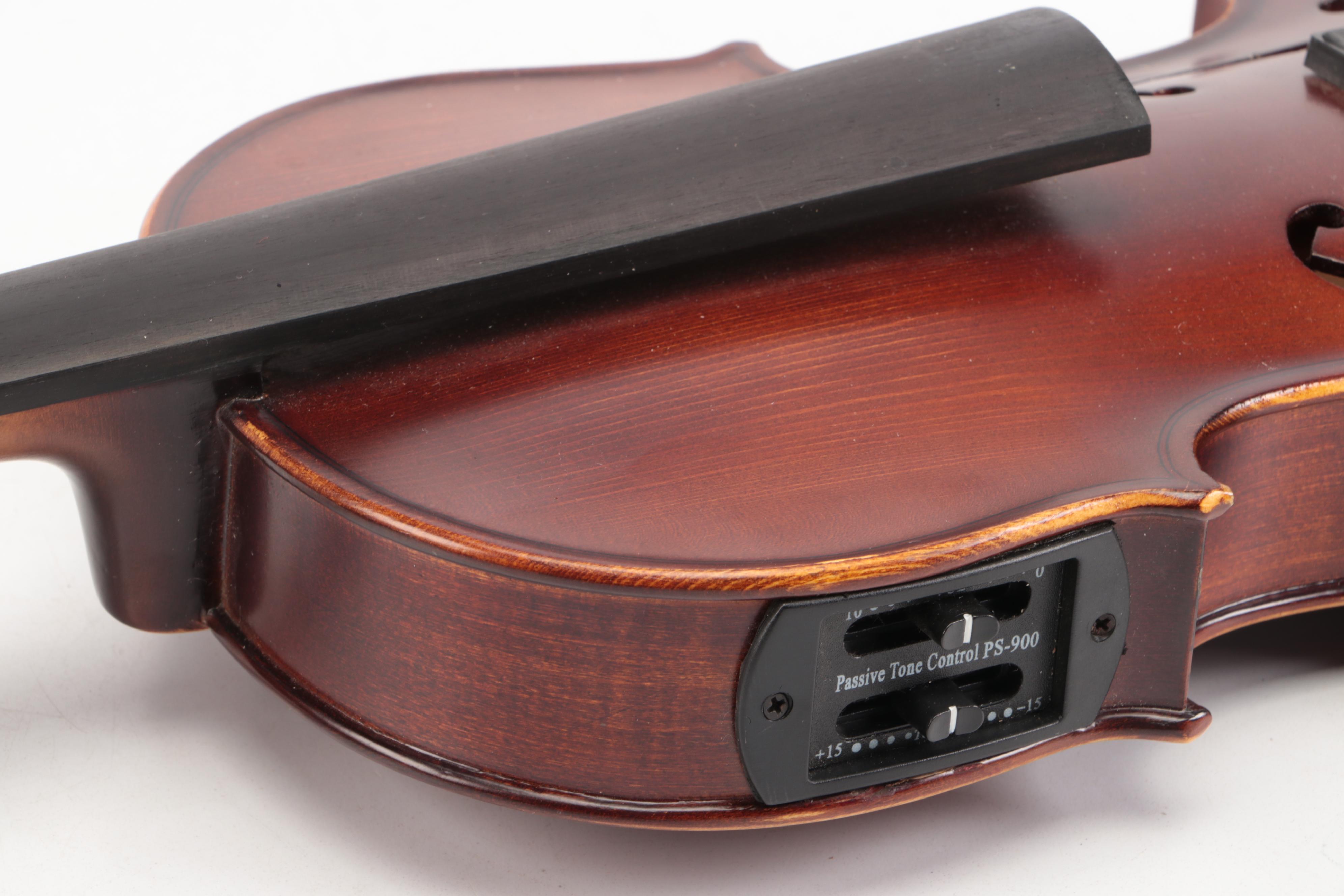 Rossetti Acoustic Electric Violin with Canvas and Velour Coffin Case