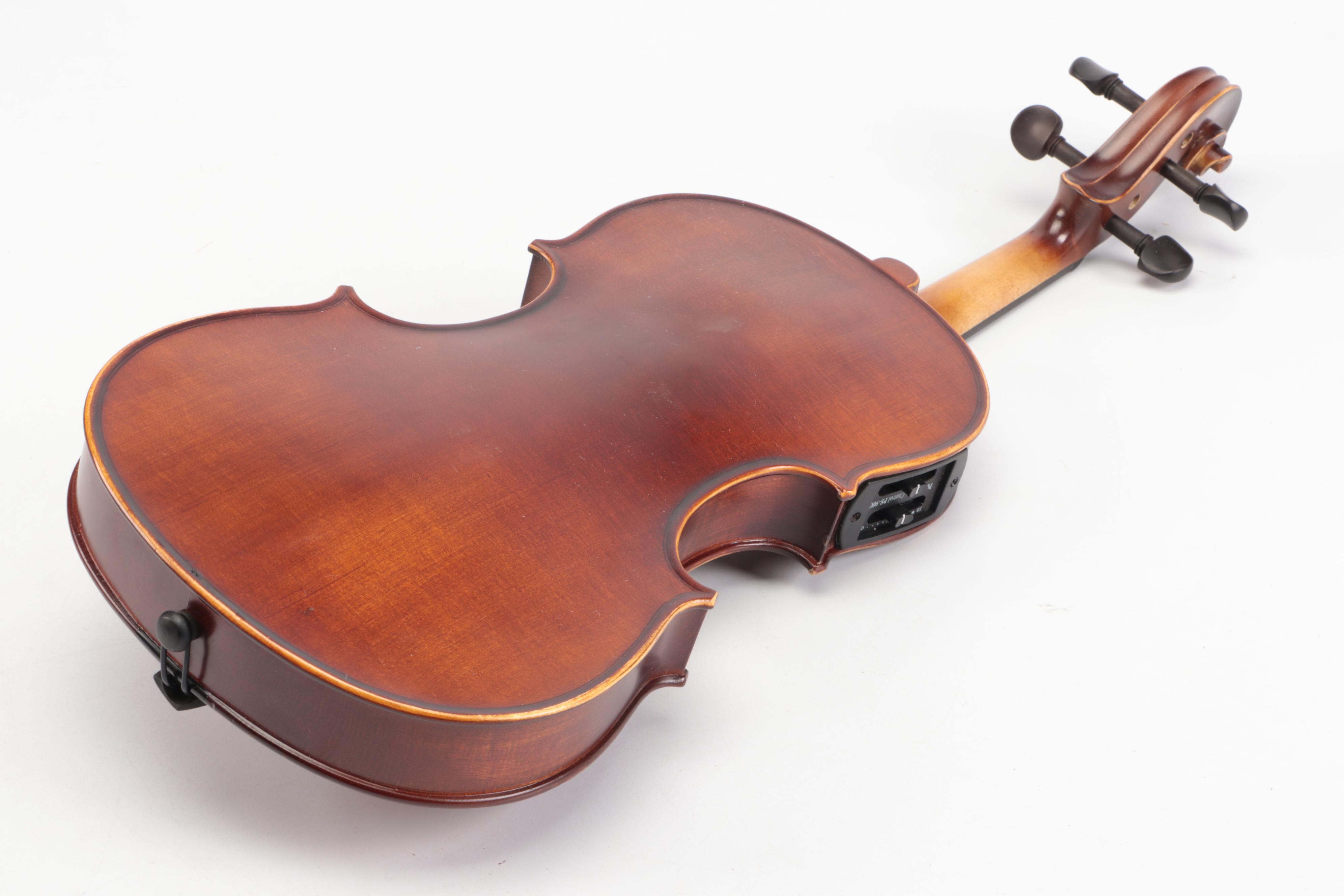 Rossetti Acoustic Electric Violin with Canvas and Velour Coffin Case