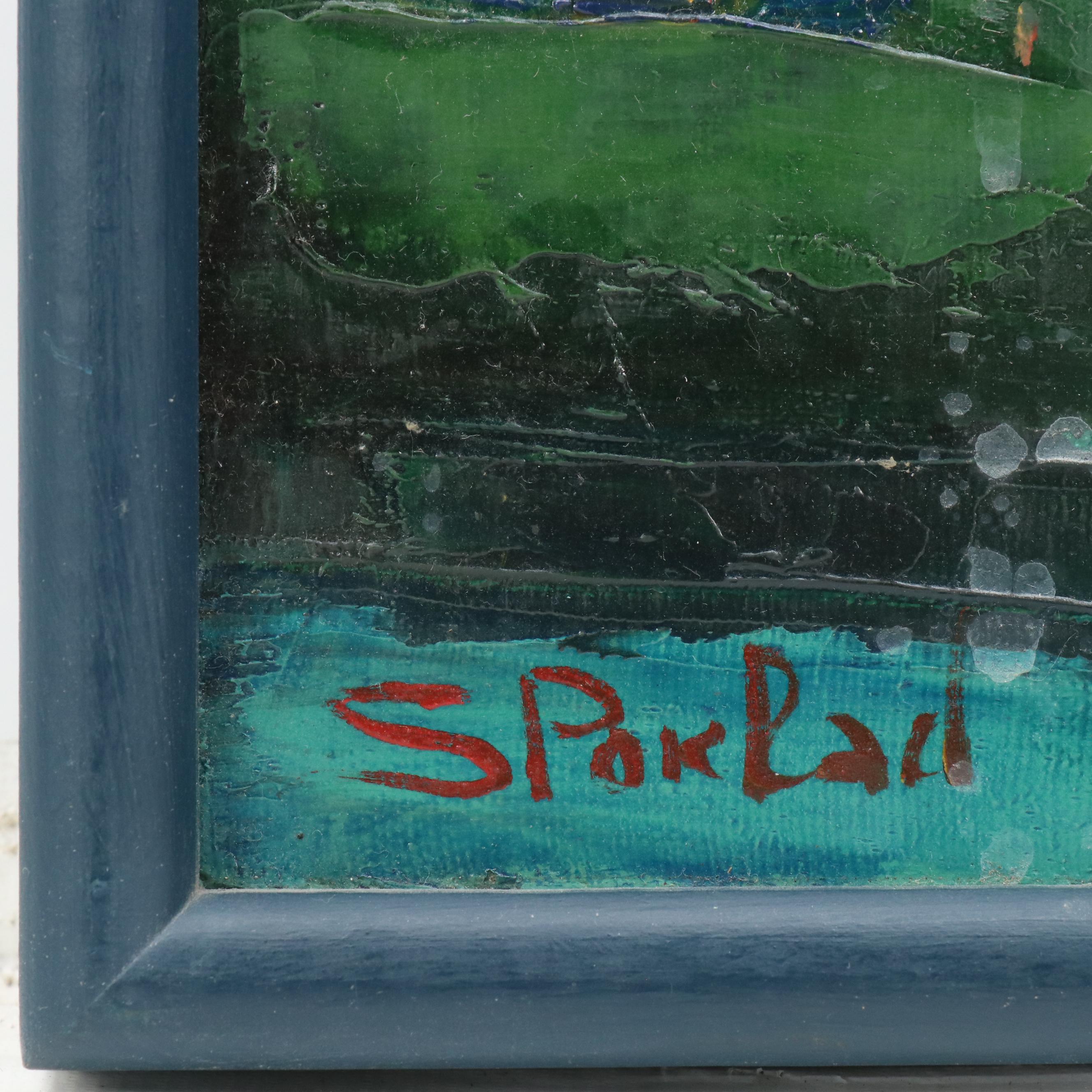 Modern Oil Painting of Townscape, Mid–Late 20th Century