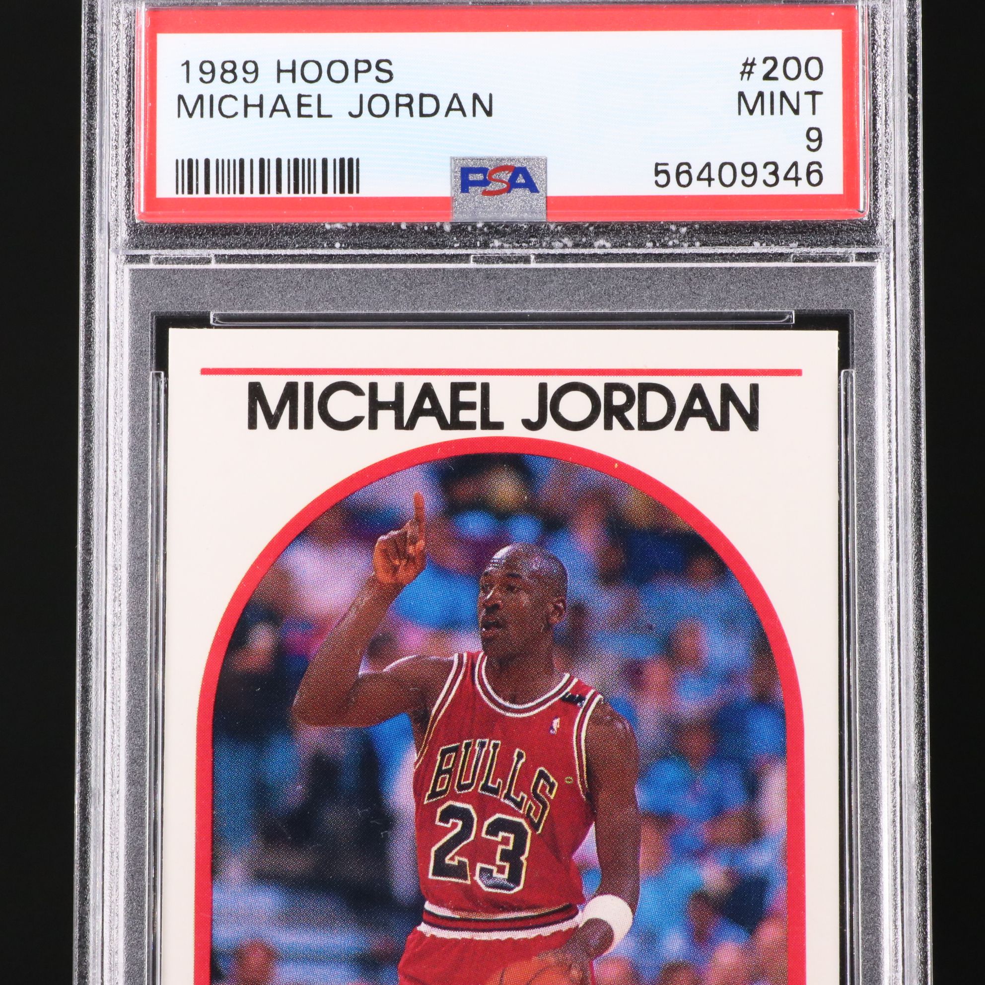 1989 NBA Hoops Michael Jordan Chicago Bulls Basketball Card Graded PSA 9