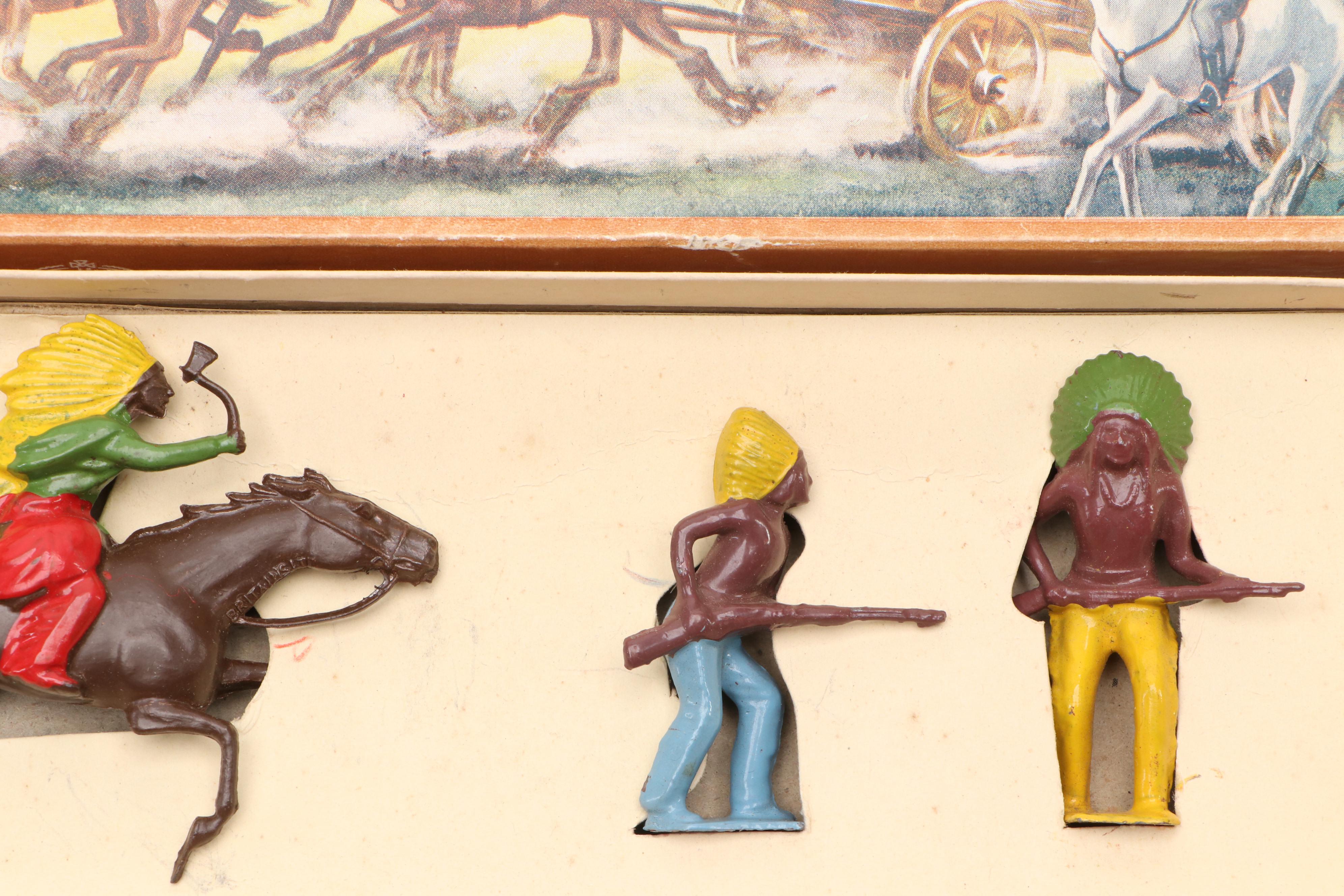 Britains Crown Range "North American Indians" Lead Toy Soldiers, Mid-20th C.