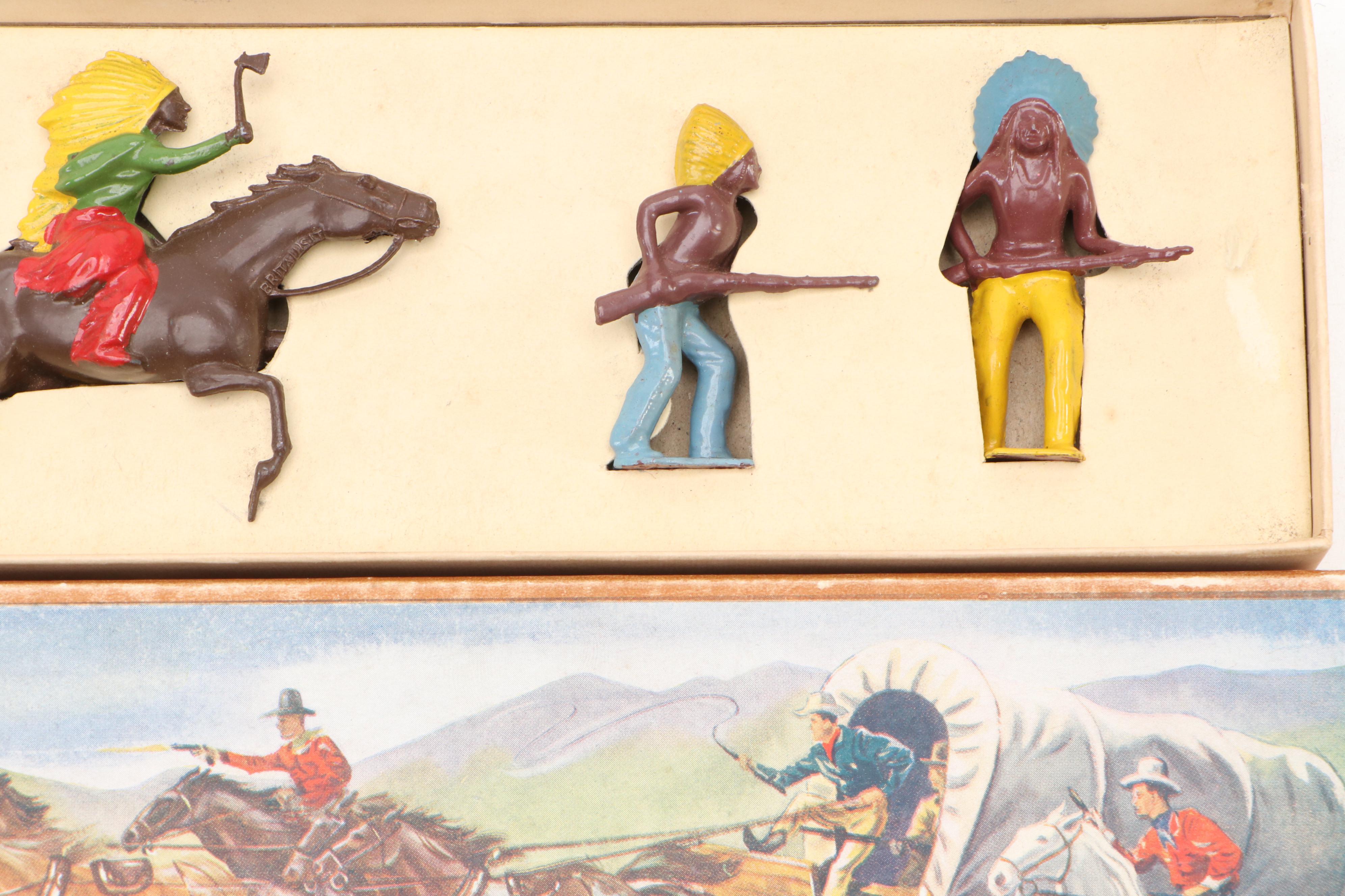 Britains Crown Range "North American Indians" Lead Toy Soldiers, Mid-20th C.