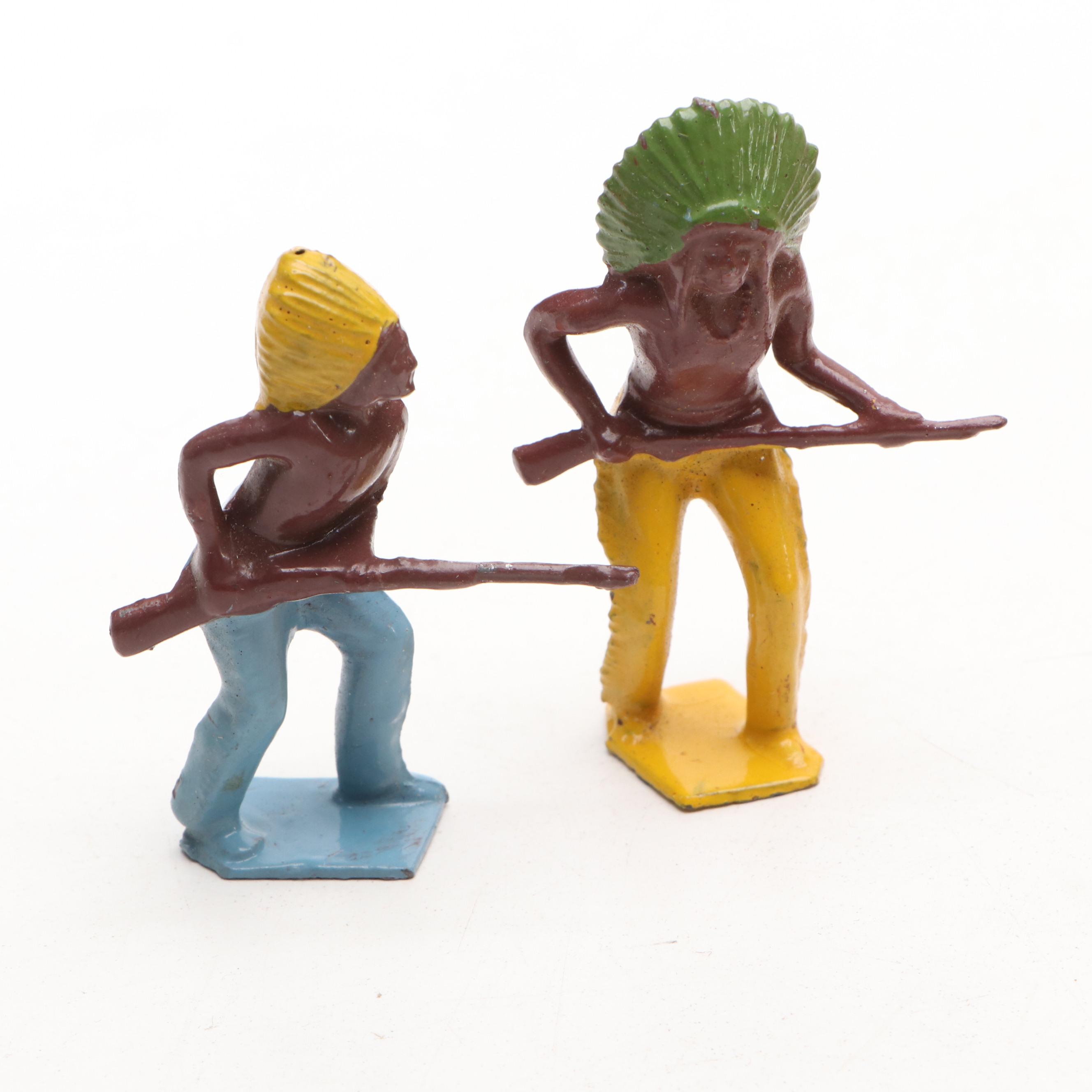 Britains Crown Range "North American Indians" Lead Toy Soldiers, Mid-20th C.