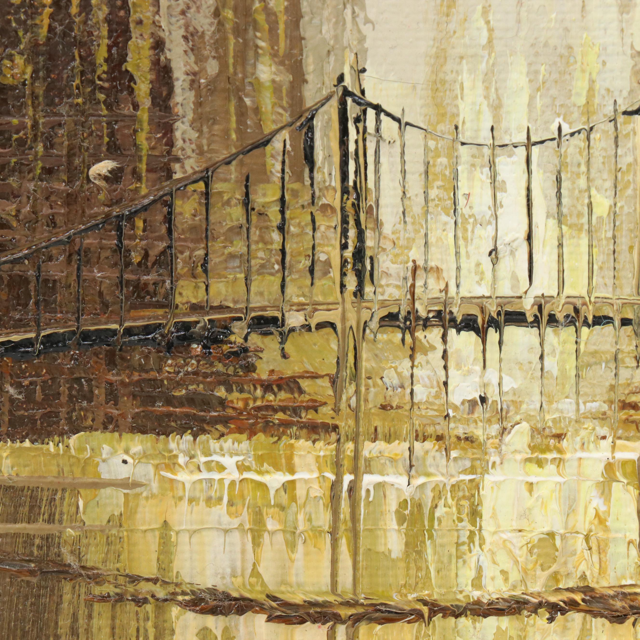 W. Bonsall Cityscape Oil Painting, Early to Mid-20th Century