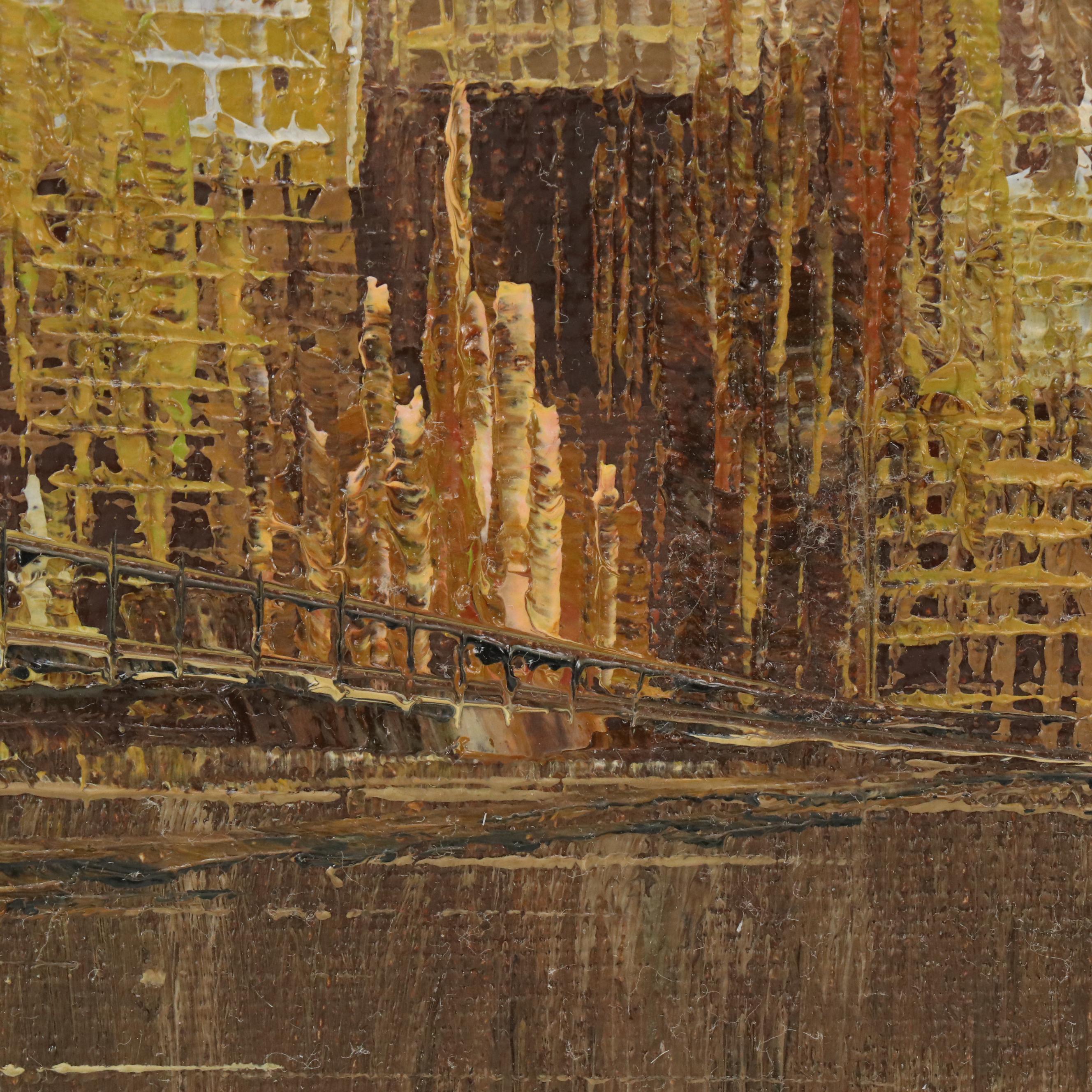 W. Bonsall Cityscape Oil Painting, Early to Mid-20th Century