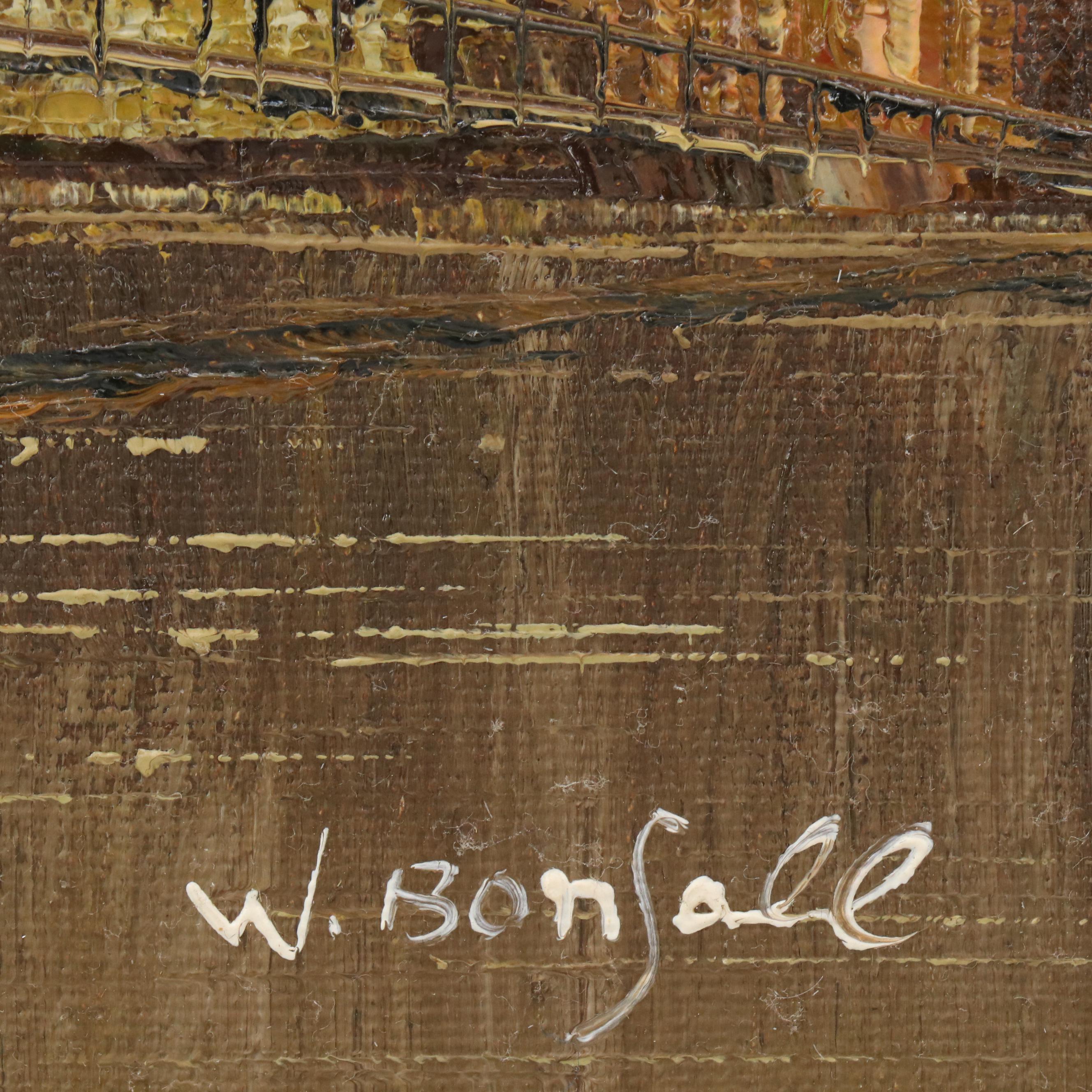 W. Bonsall Cityscape Oil Painting, Early to Mid-20th Century