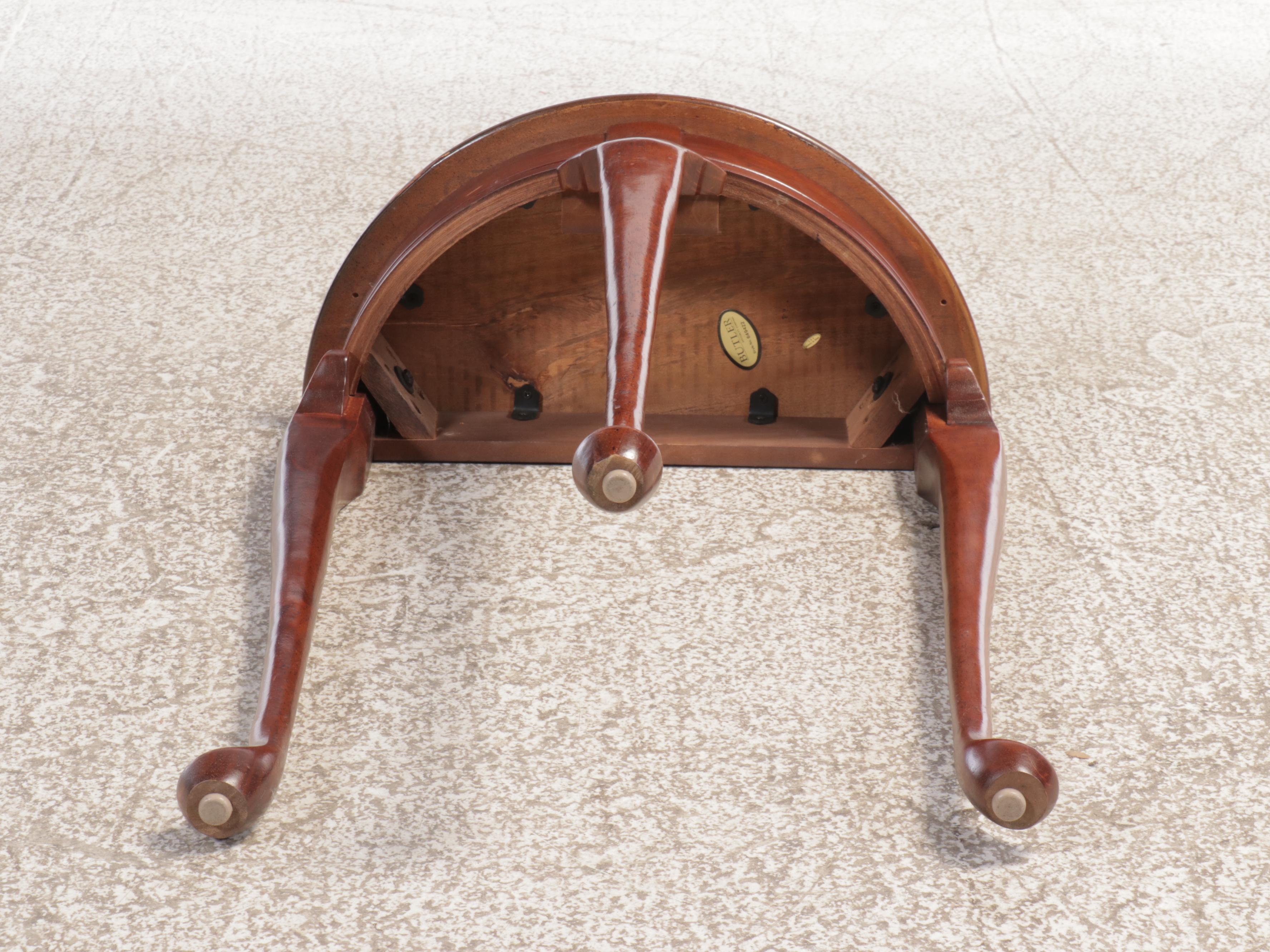 Butler Specialty Company Queen Anne Style Cherry Finish Demilune Table