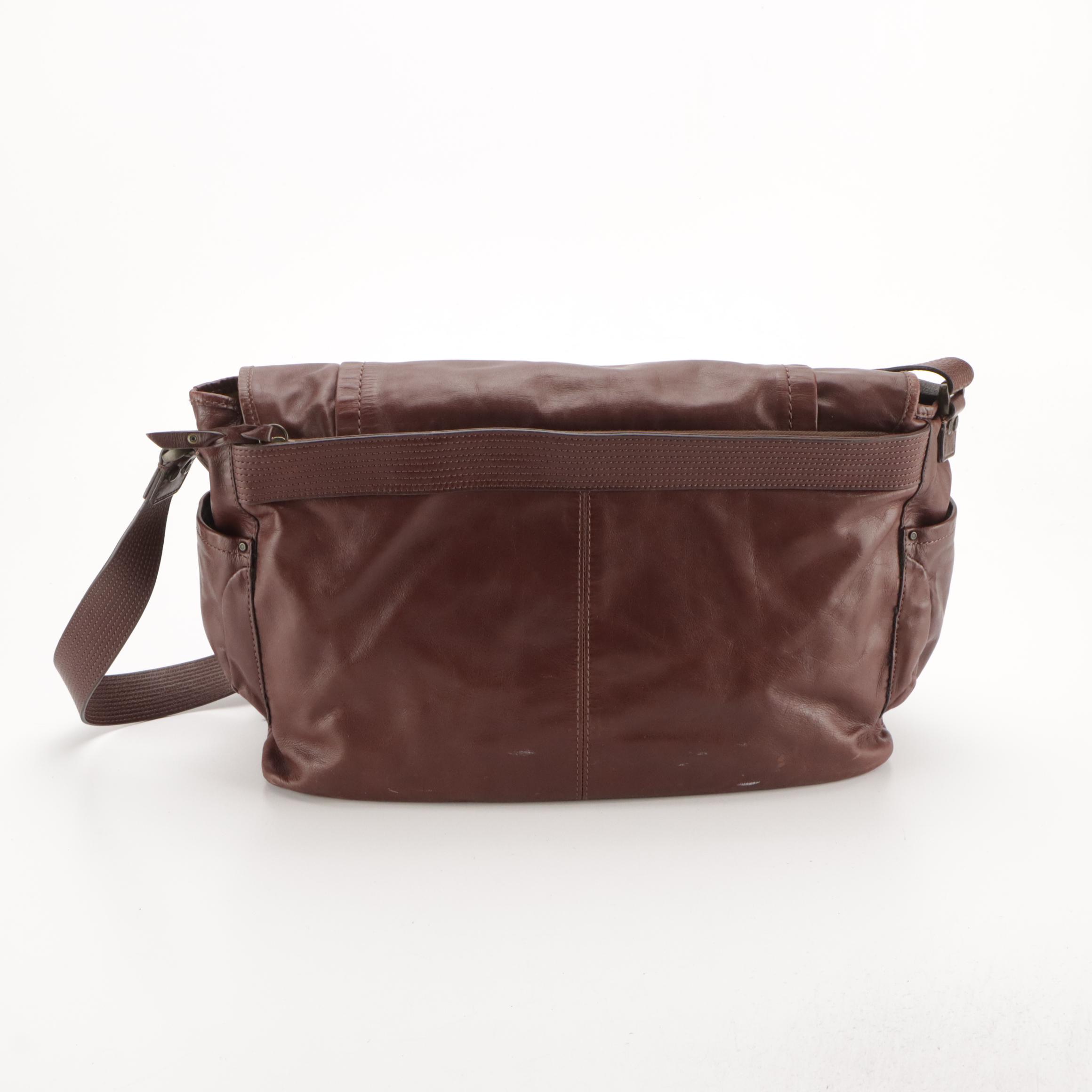 Andrew Marc Large Front Flap Messenger Bag in Leather