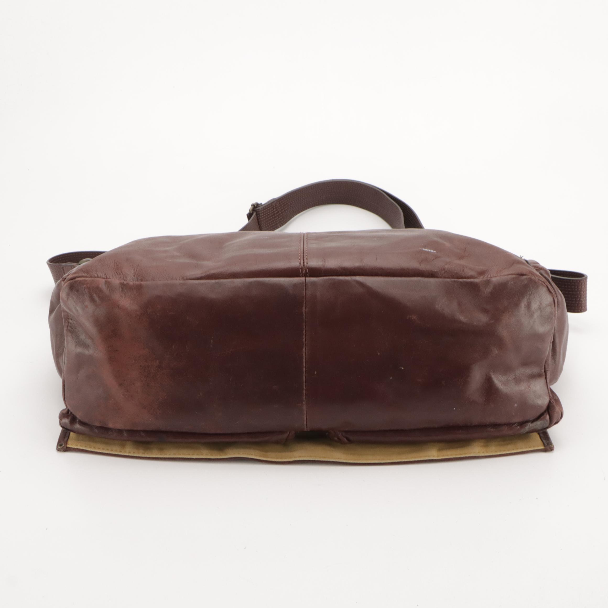 Andrew Marc Large Front Flap Messenger Bag in Leather