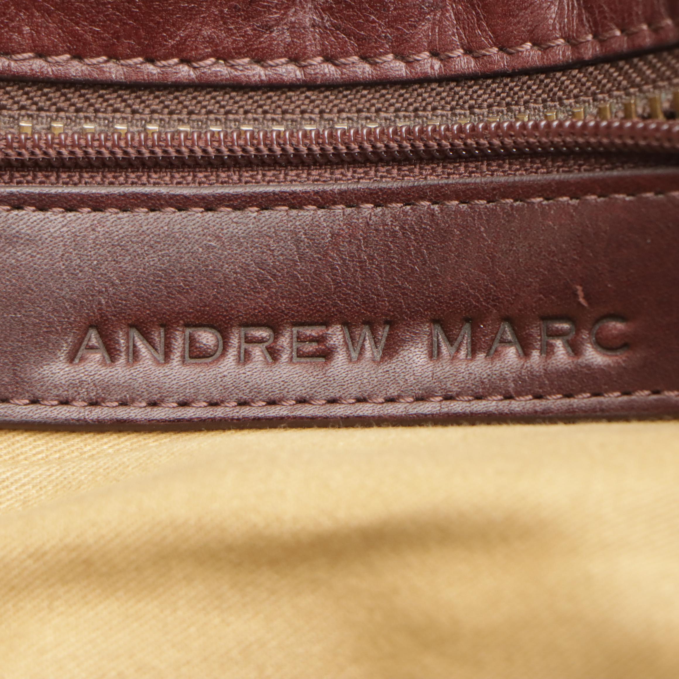 Andrew Marc Large Front Flap Messenger Bag in Leather