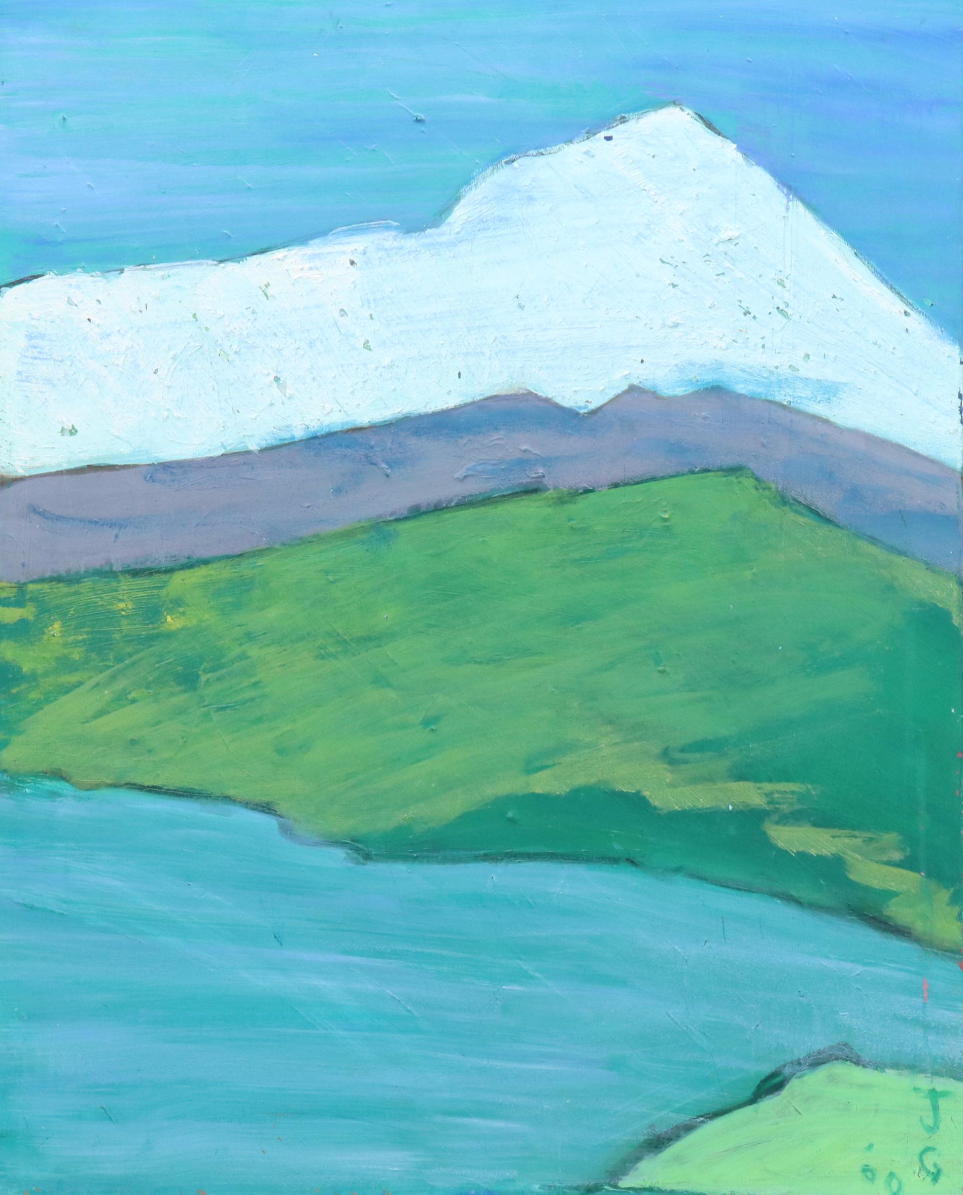 Janice Guttman Stylized Landscape Acrylic Painting, 2000