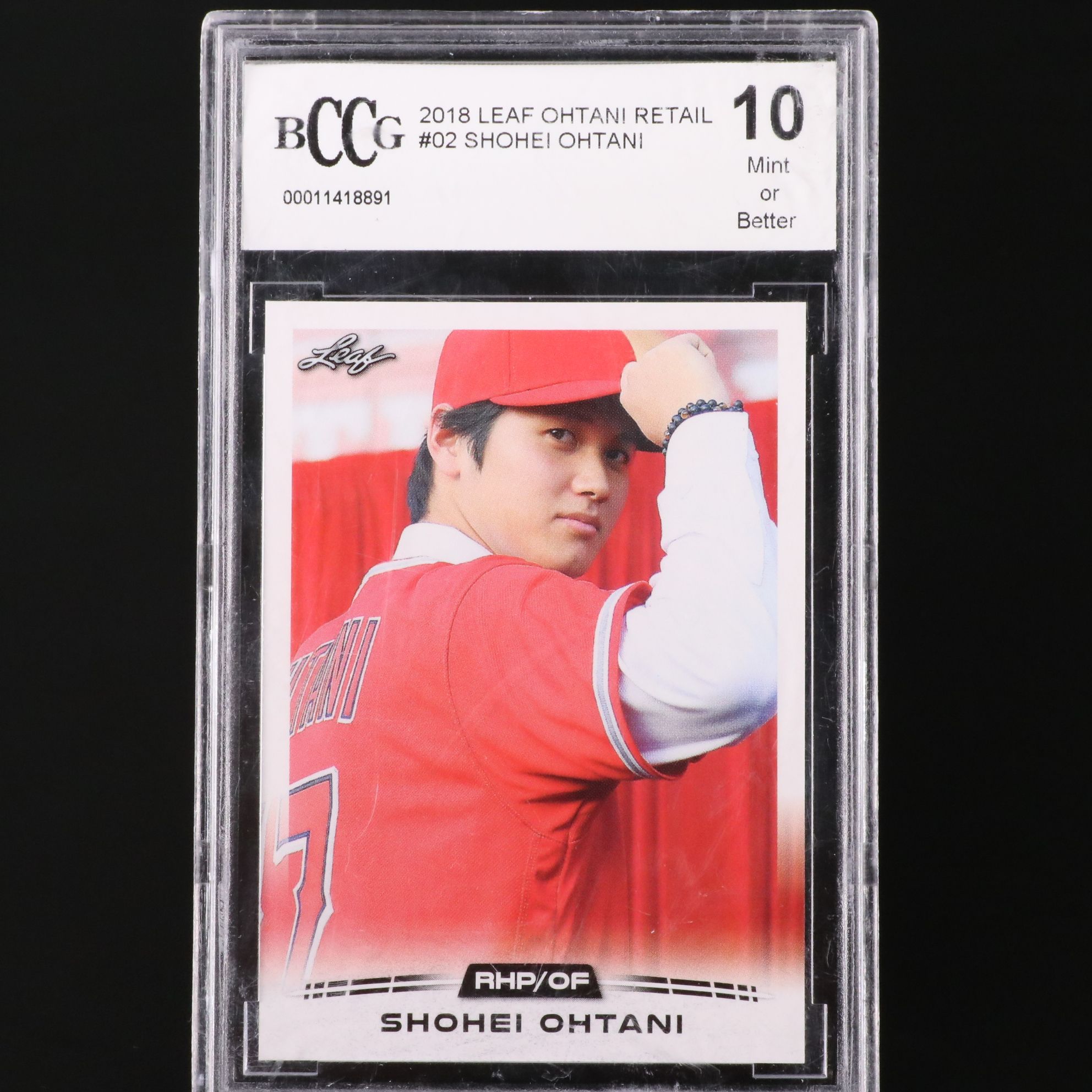 2018 Leaf Shohei Ohtani Rookie Year Baseball Card Graded BCCG 10