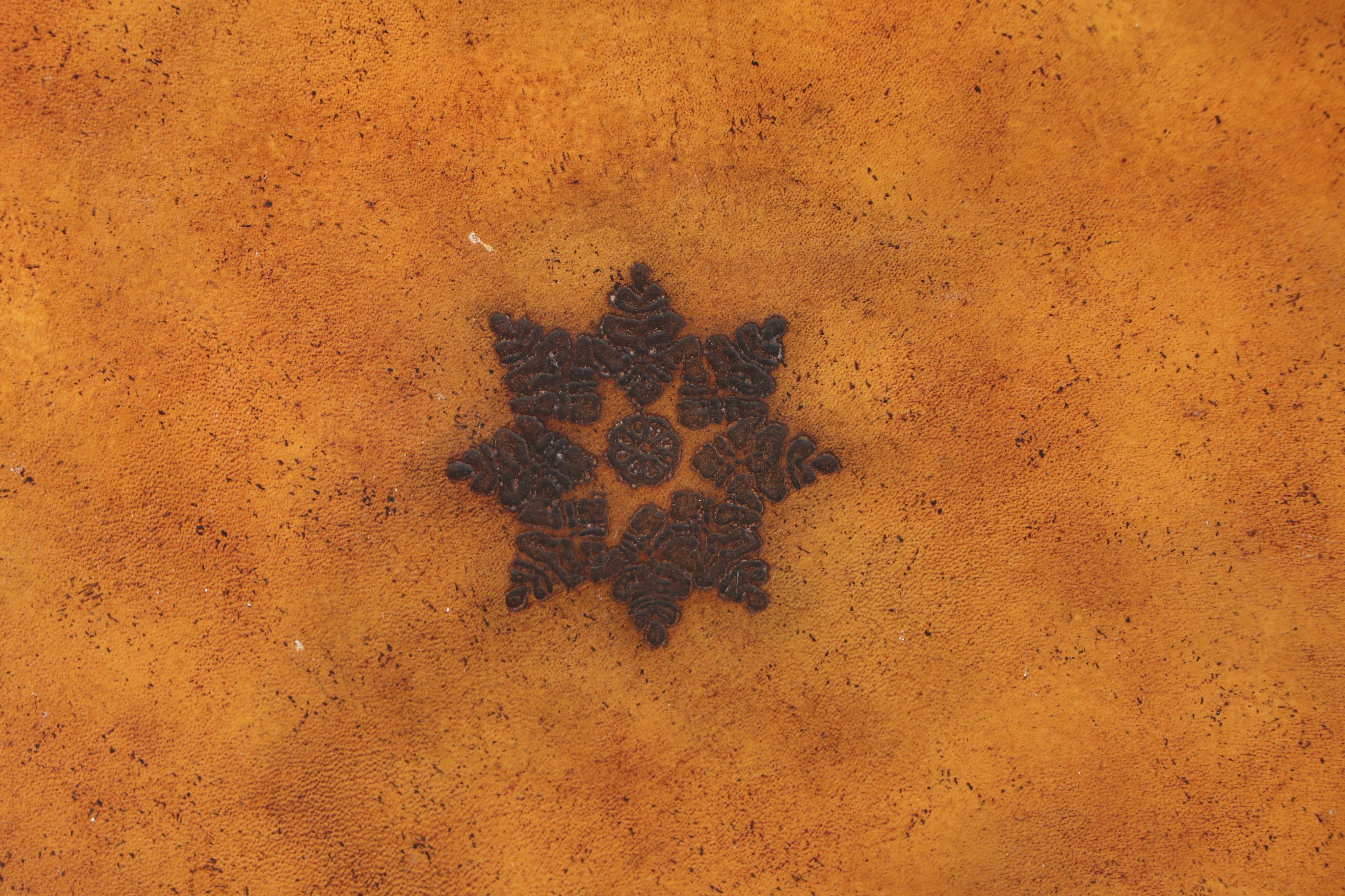 Paneled Leather Lampshades with Reflective Liners, Style of Maitland-Smith