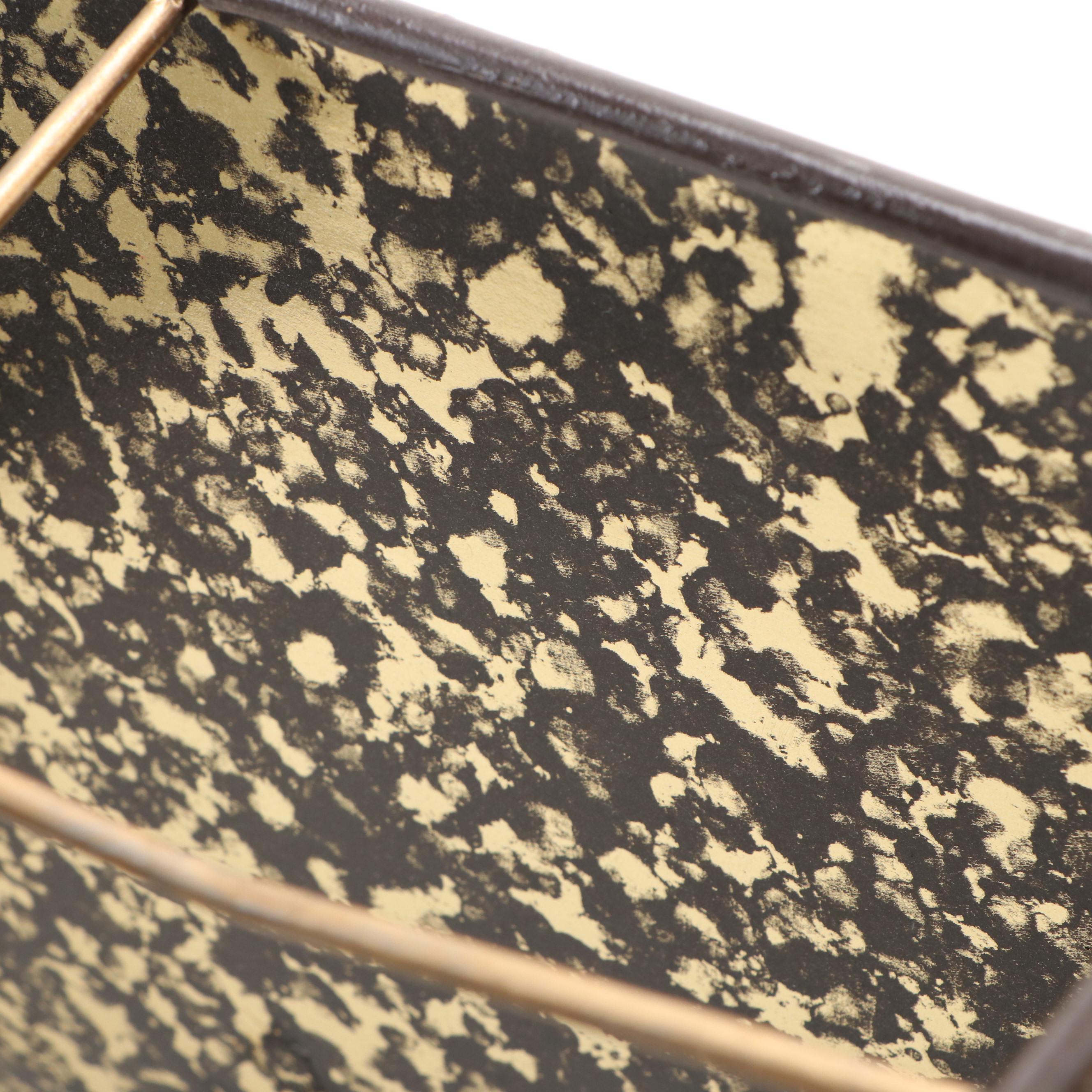 Paneled Leather Lampshades with Reflective Liners, Style of Maitland-Smith