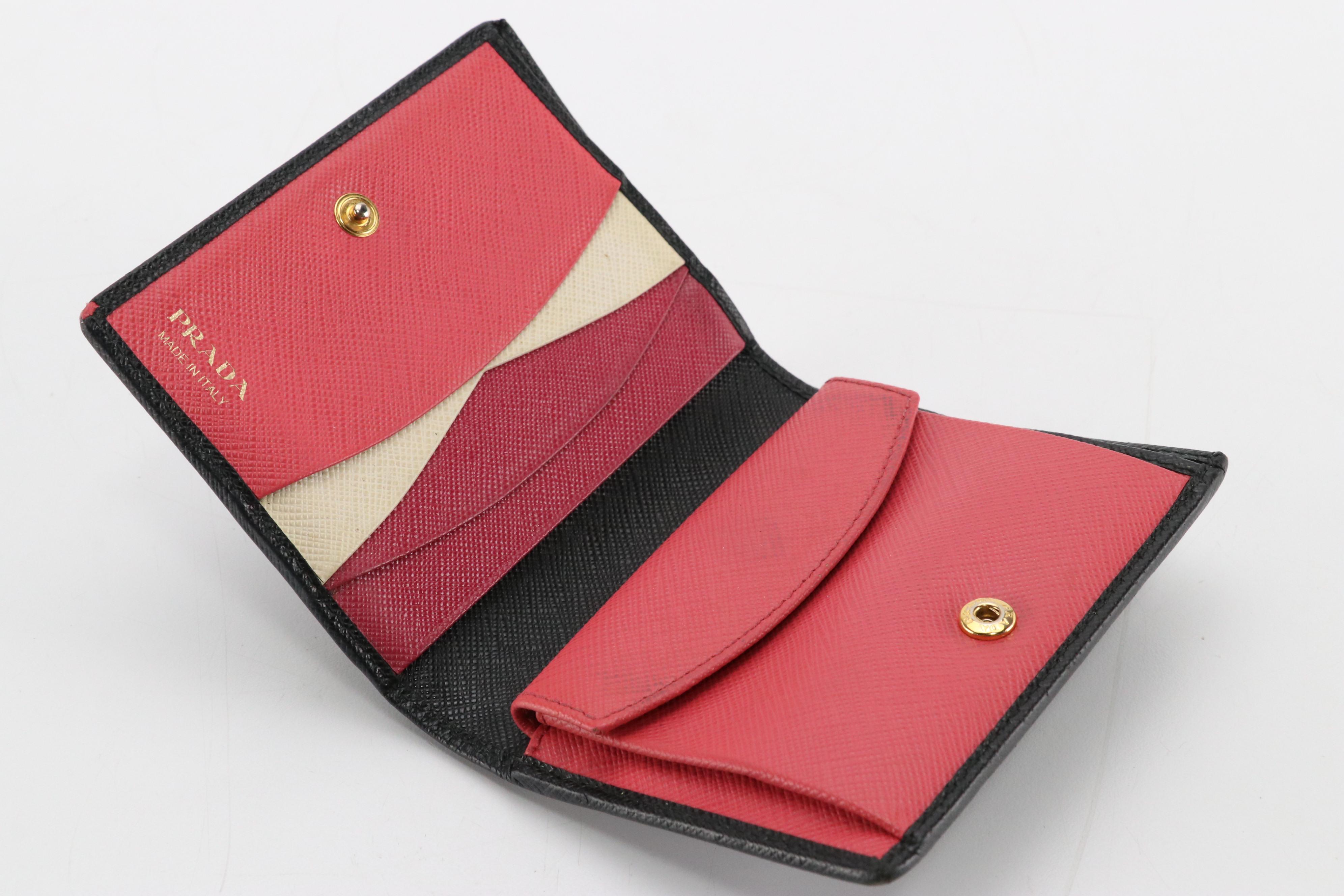 Prada Bifold Compact Wallet in Saffiano Leather