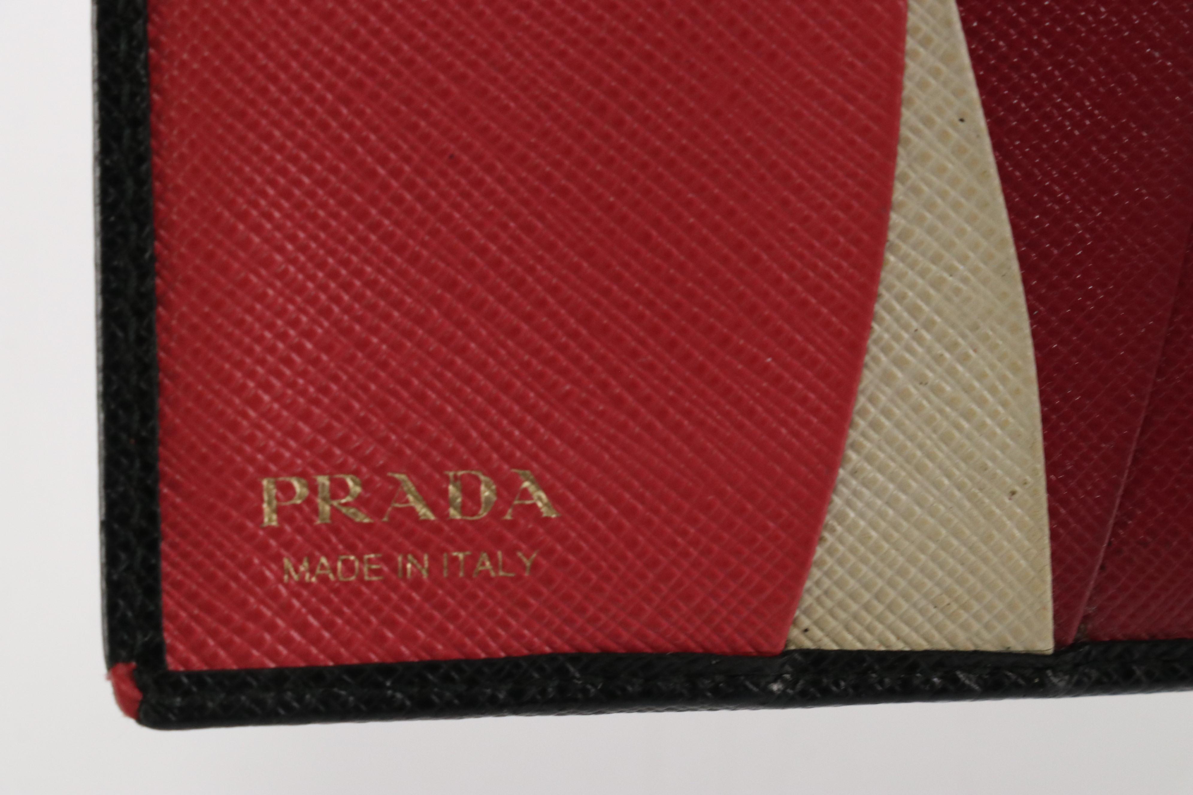 Prada Bifold Compact Wallet in Saffiano Leather