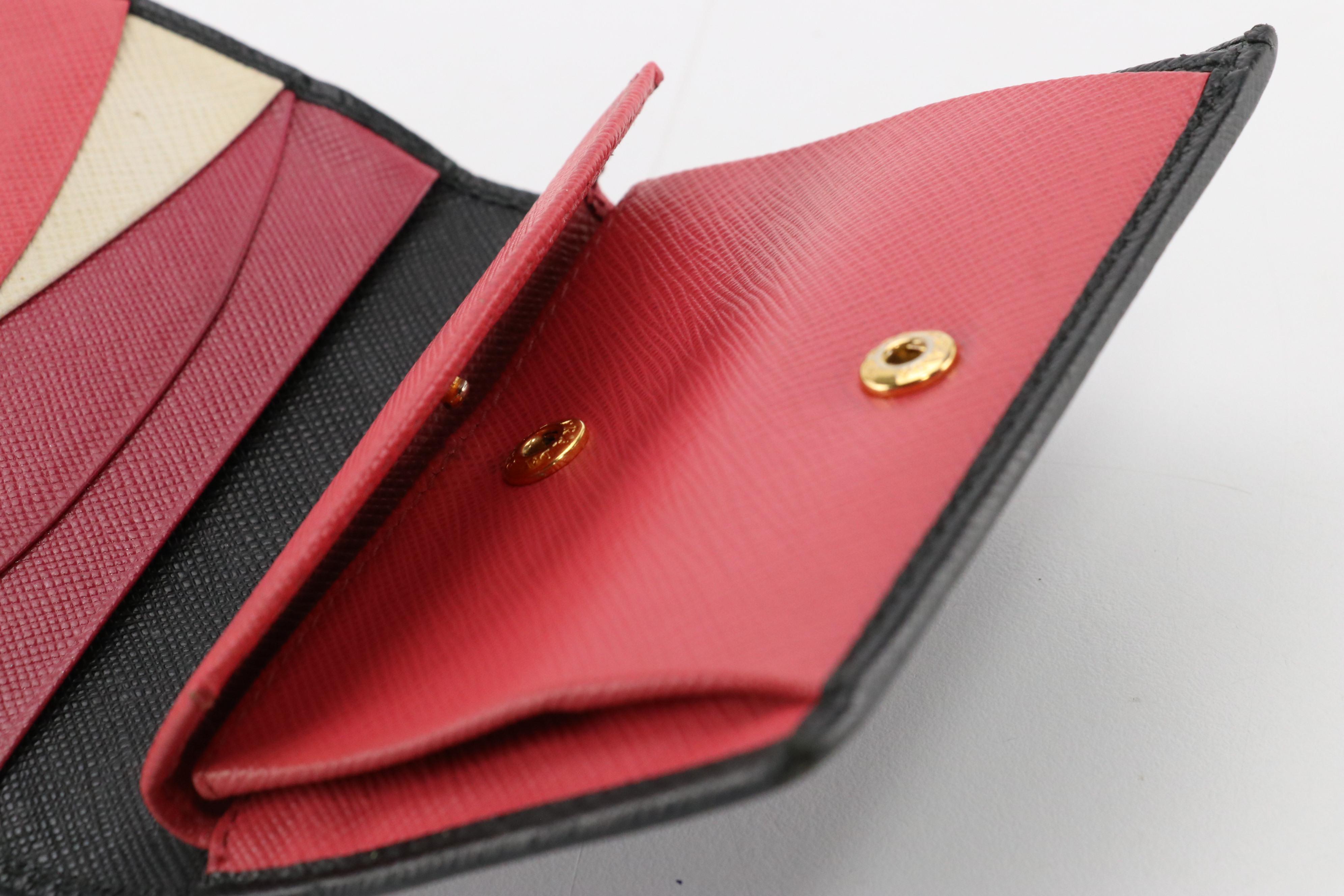 Prada Bifold Compact Wallet in Saffiano Leather