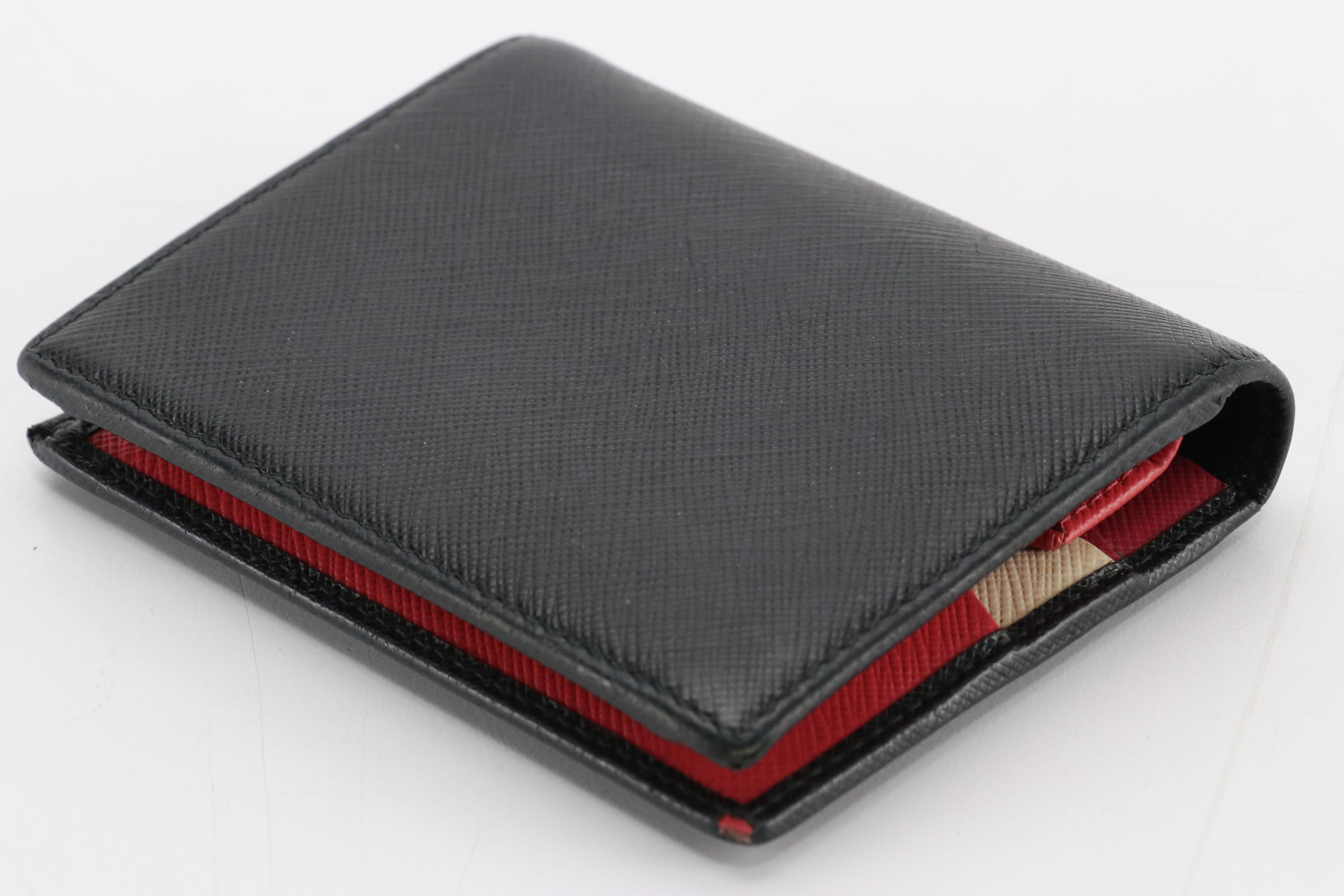 Prada Bifold Compact Wallet in Saffiano Leather
