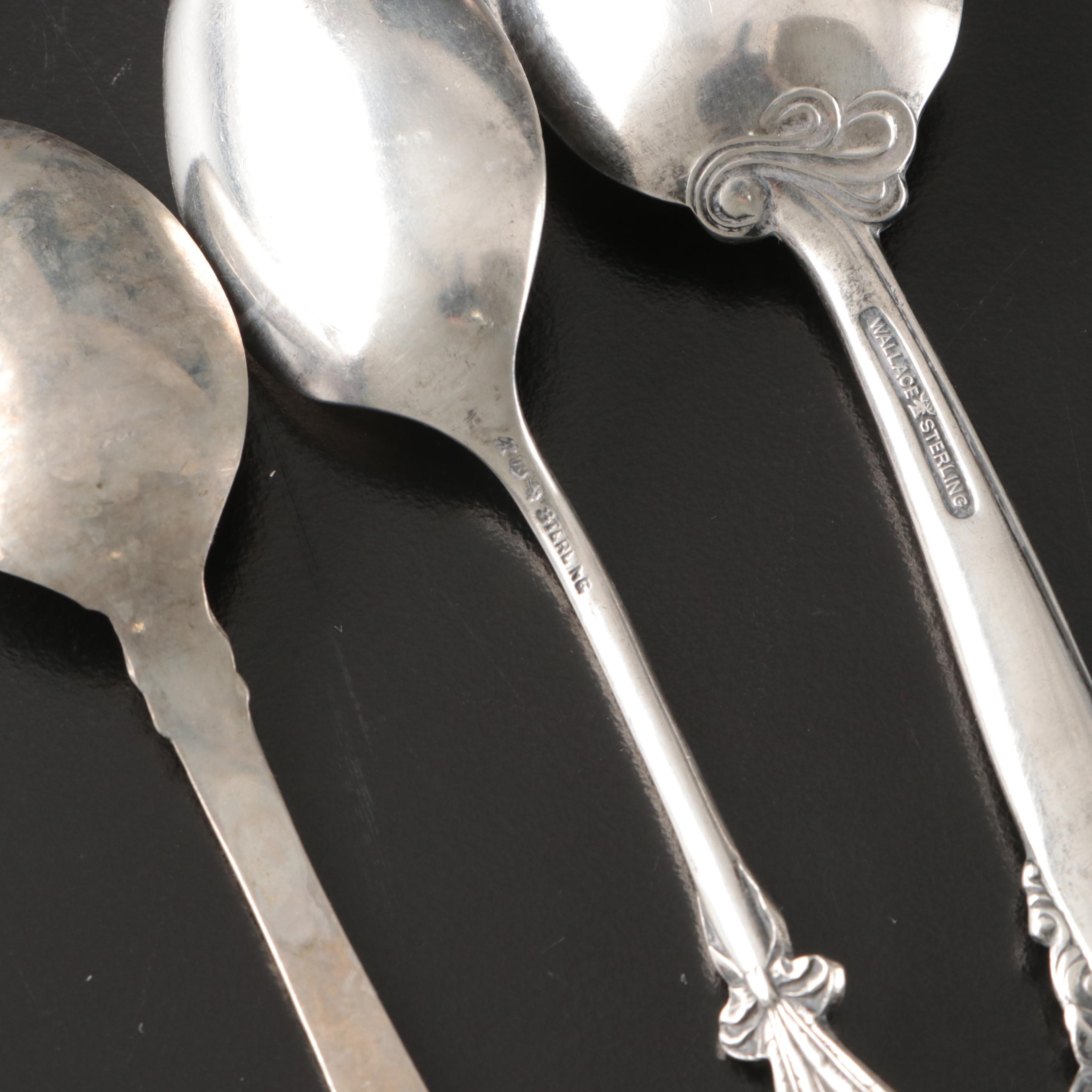 Wallace "Waltz of Spring" Sterling Spoon with Silver Plate Serveware and More