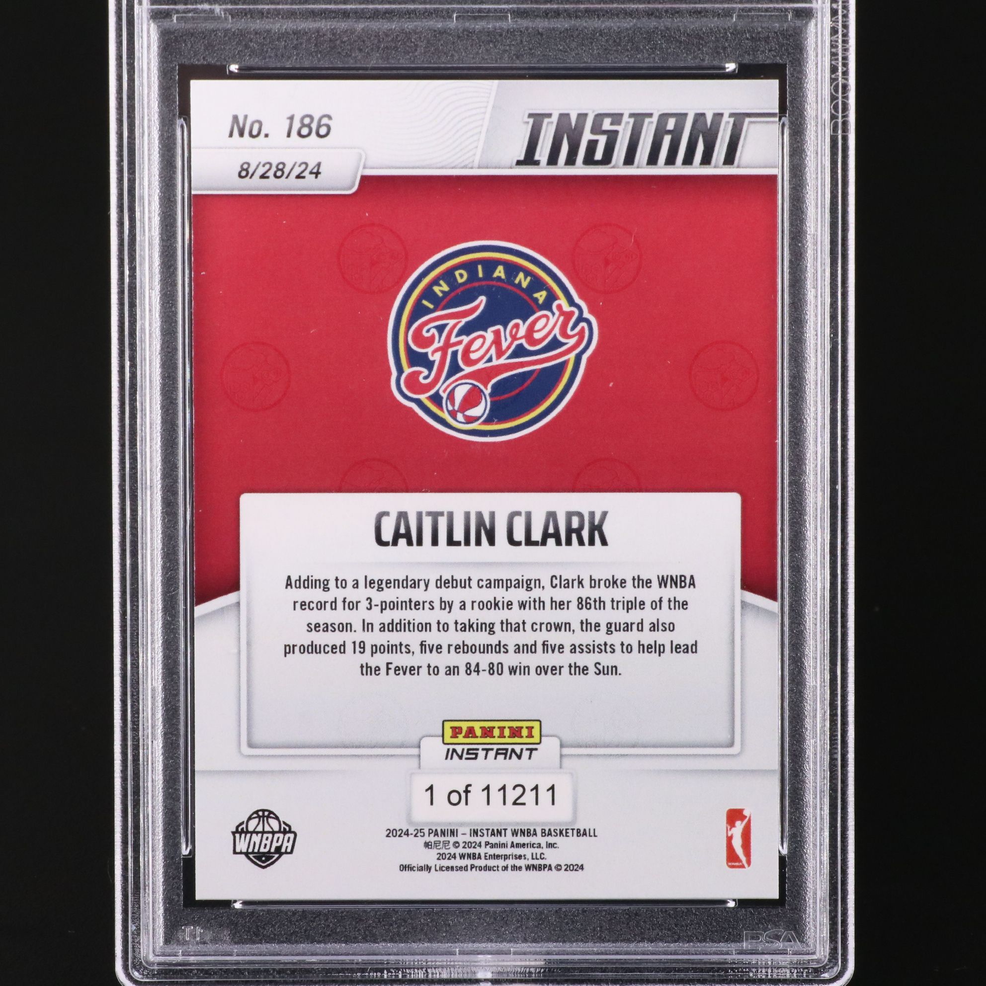 2024 Panini Instant Caitlin Clark Rookie Basketball Card Graded PSA 10