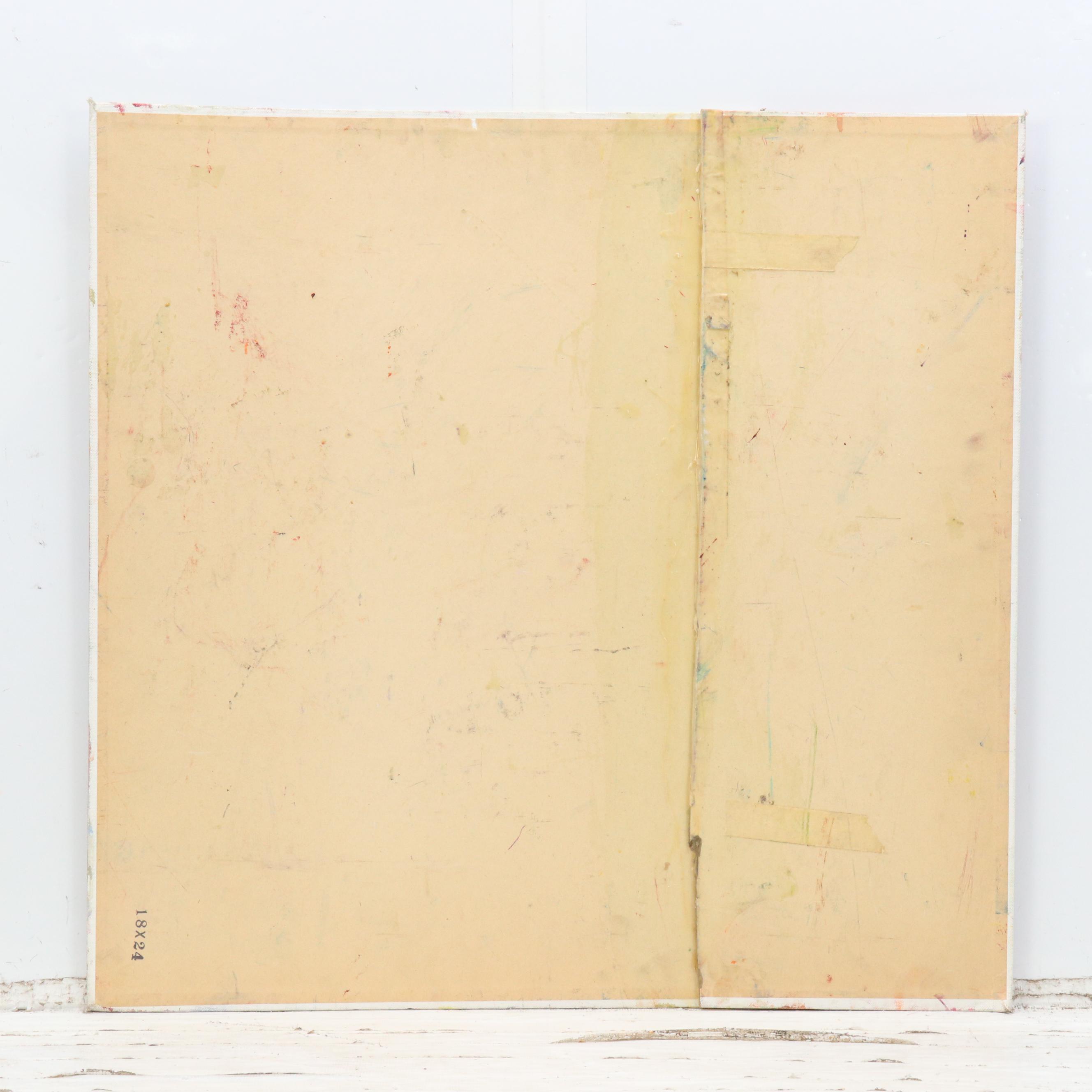 Janice Guttman Modernist Cityscape Acrylic Painting, 2002