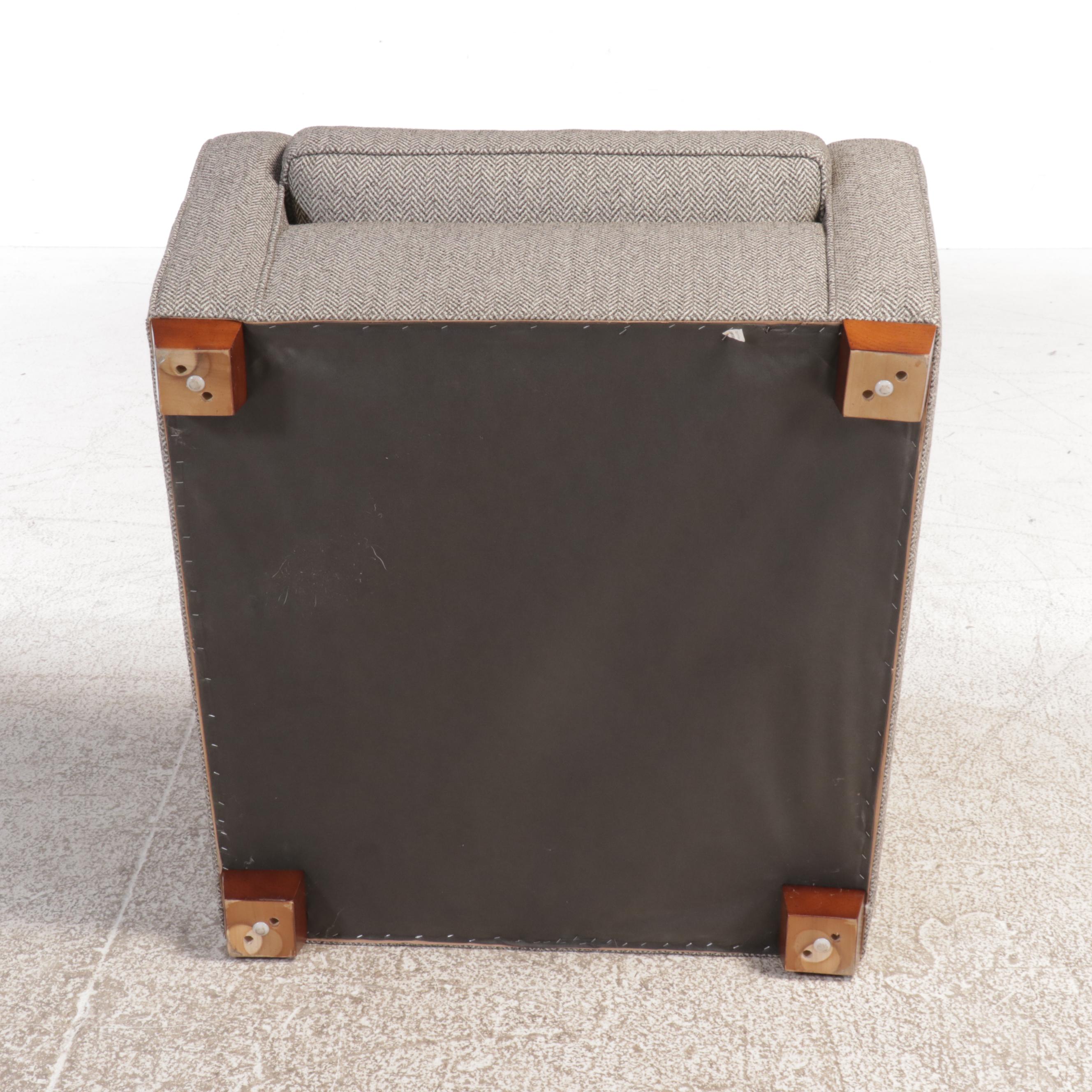 Hickory White Grey Upholstered Armchair